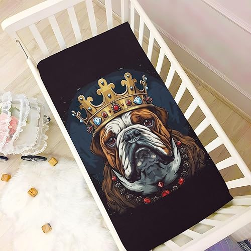 Miniatura 6 de Fitted Crib Sheets Bulldog with A Crown Baby Crib Sheets for Boy & Girl Toddler Mattress Sheets 21216047