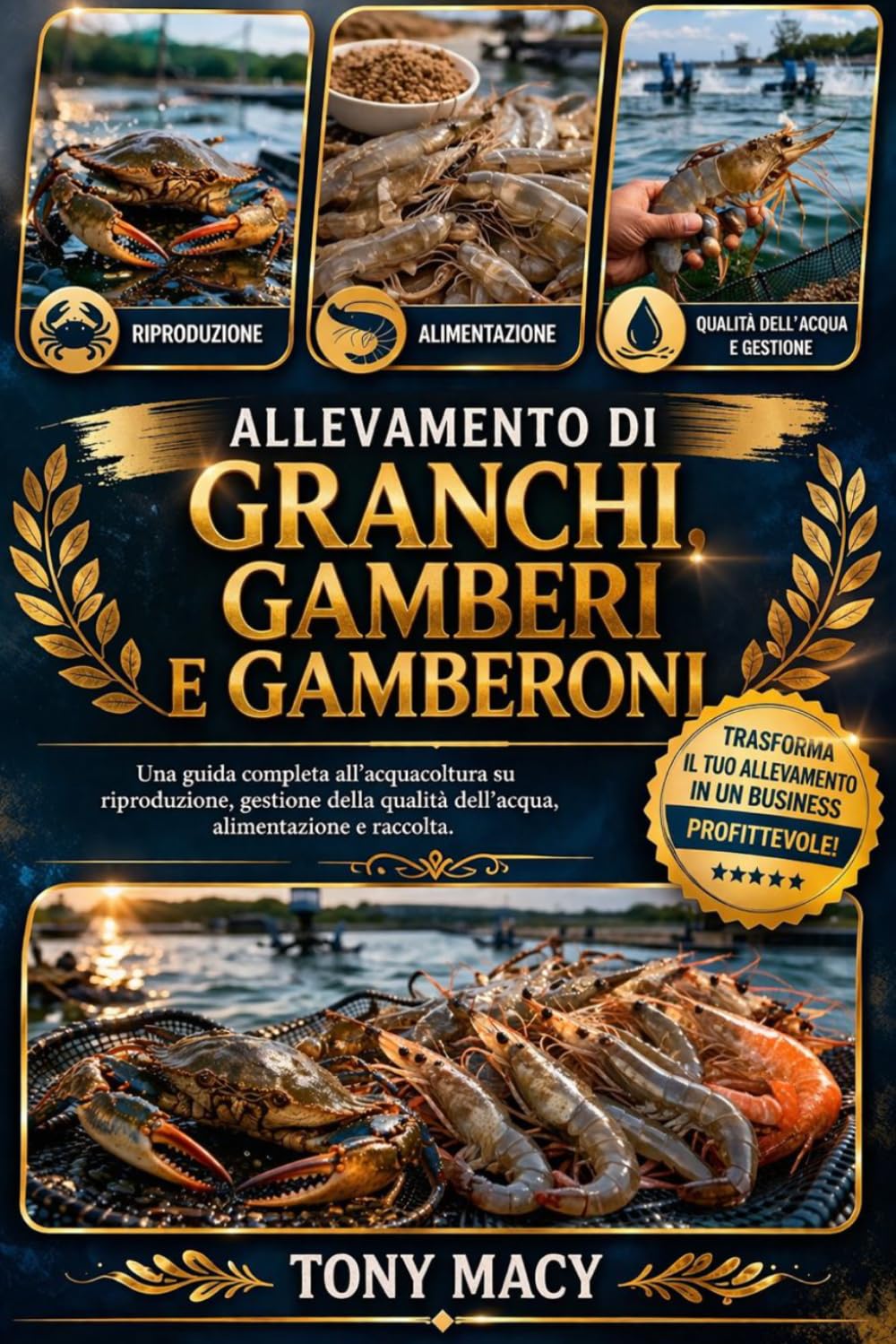 ALLEVAMENTO DI GRANCHI, GAMBERI E GAMBERONI: Una guida completa all’acquacoltura su riproduzione, gestione della qualità dell’acqua, alimentazione e raccolta.