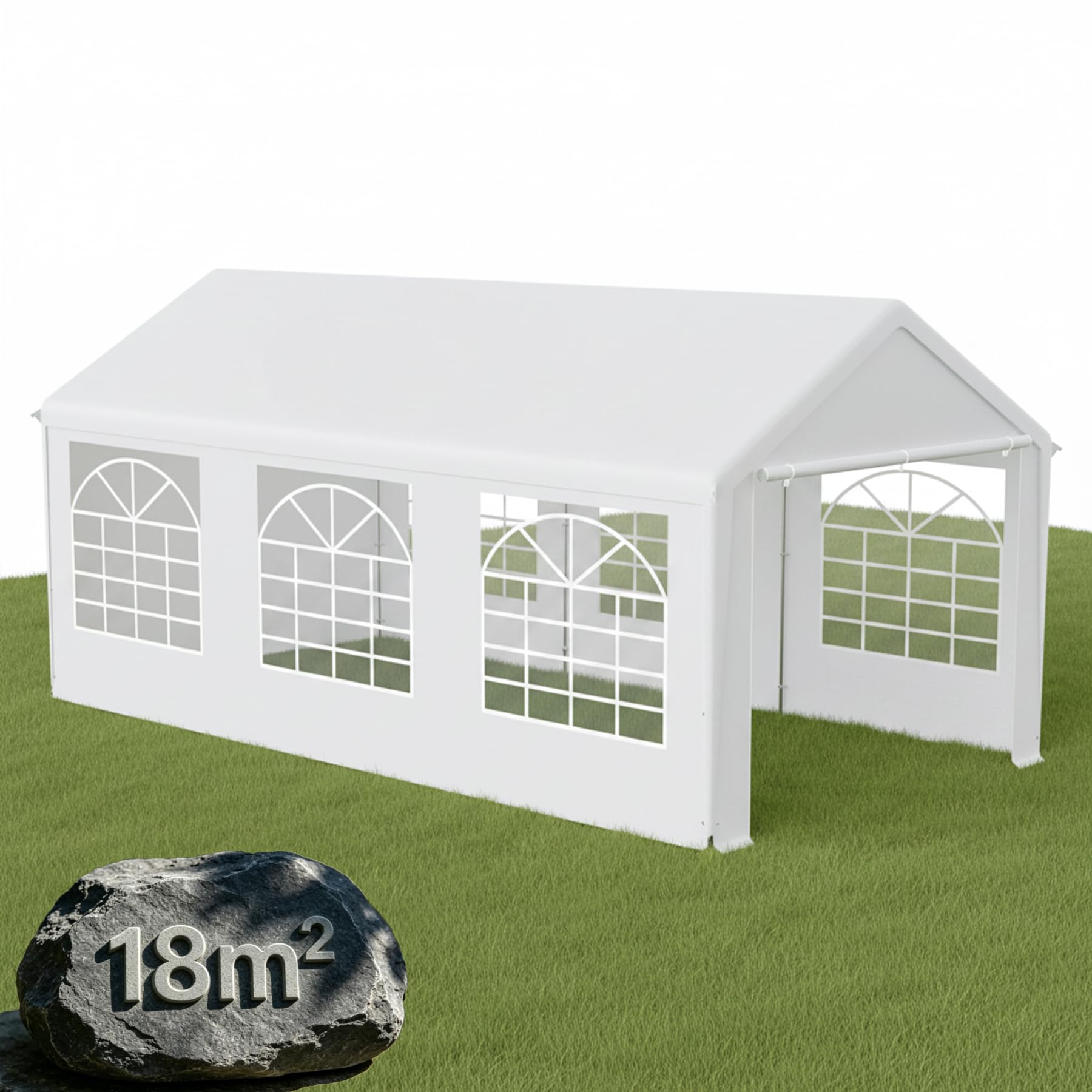 Partyzelt 3x6 m Weiß wasserdicht Pavillon Gartenzelt stabil mit Seitenwänden Festzelt UV Schutz Stahlrahmen für Garten Hochzeit Geburtstag Camping Outdoor Event Zelt