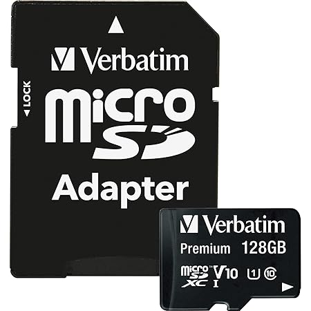 Verbatim 44085 Micro SDXC UHS-1 Memory Card 128GB with Adaptor | for Tablet, Camera, Smartphone, Mobile, Laptop | Data Storage, Backup, Photos, Music, Video