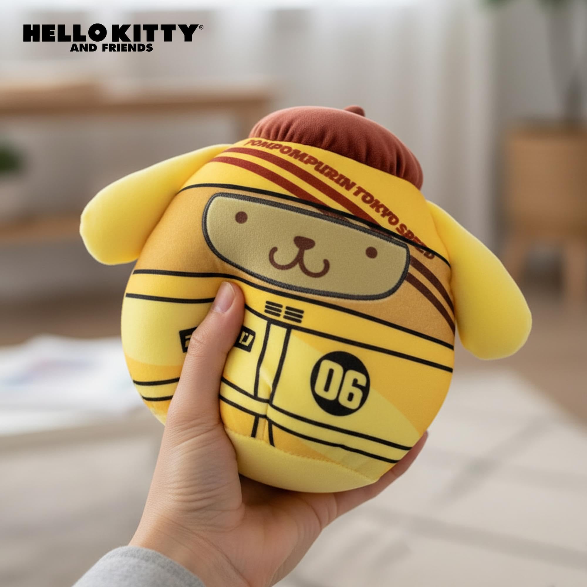 Amazon.com: Squishmallow 8 Inch Pompompurin Sanrio Tokyo Racer