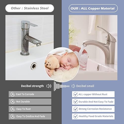 Miniatura 7 de llave mezcladora con manija única para lavabo de baño