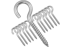 Heavy Duty Screw Hooks: 304 Stainless Steel Screw Hooks 12-Pack Ring Eye...