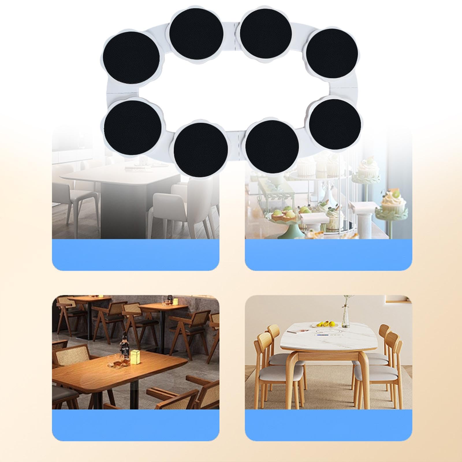 Plato Giratorio para Mesa de Comedor, Bandeja para Servir Alimentos, práctico y portátil, de Escritorio, Giratorio para cenas, Fiestas, hogar, Bodas, 100.5 X 51.5 Cm