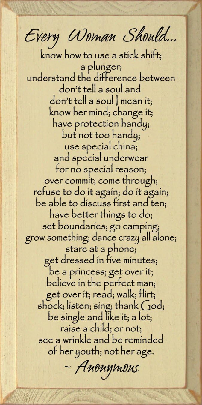 Wooden Sign - Every Woman Should... (Black)