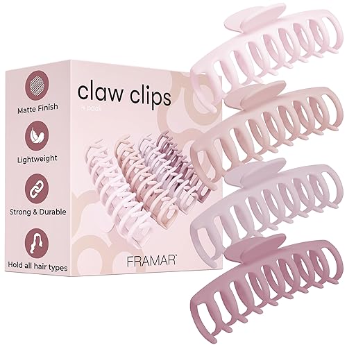 Miniatura 27 de FRAMAR Pinzas de garra extra grandes para cabello grueso – Paquete de garras para el cabello, pinzas grandes para cabello grueso, paquete de pinzas