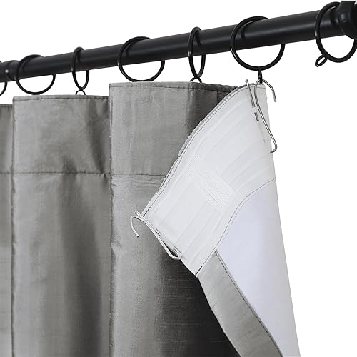 Miniatura 6 de ChadMade Cortina 100% seda Dupioni, ligera, 102 pulgadas de largo, oscurecimiento de luz, protección de privacidad para puertas corredizas de