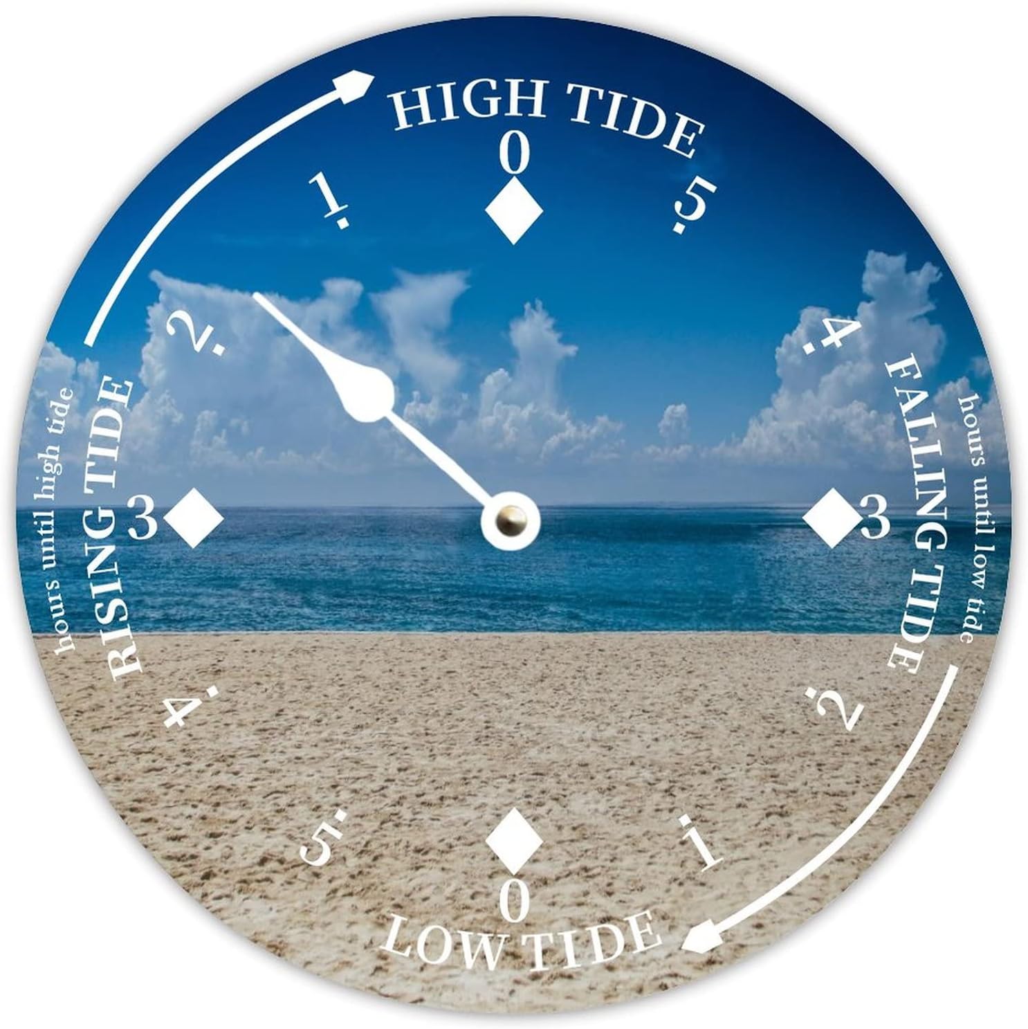 Beach Ocean Wave Seaside Coast Scenery Wood Tidal Clock