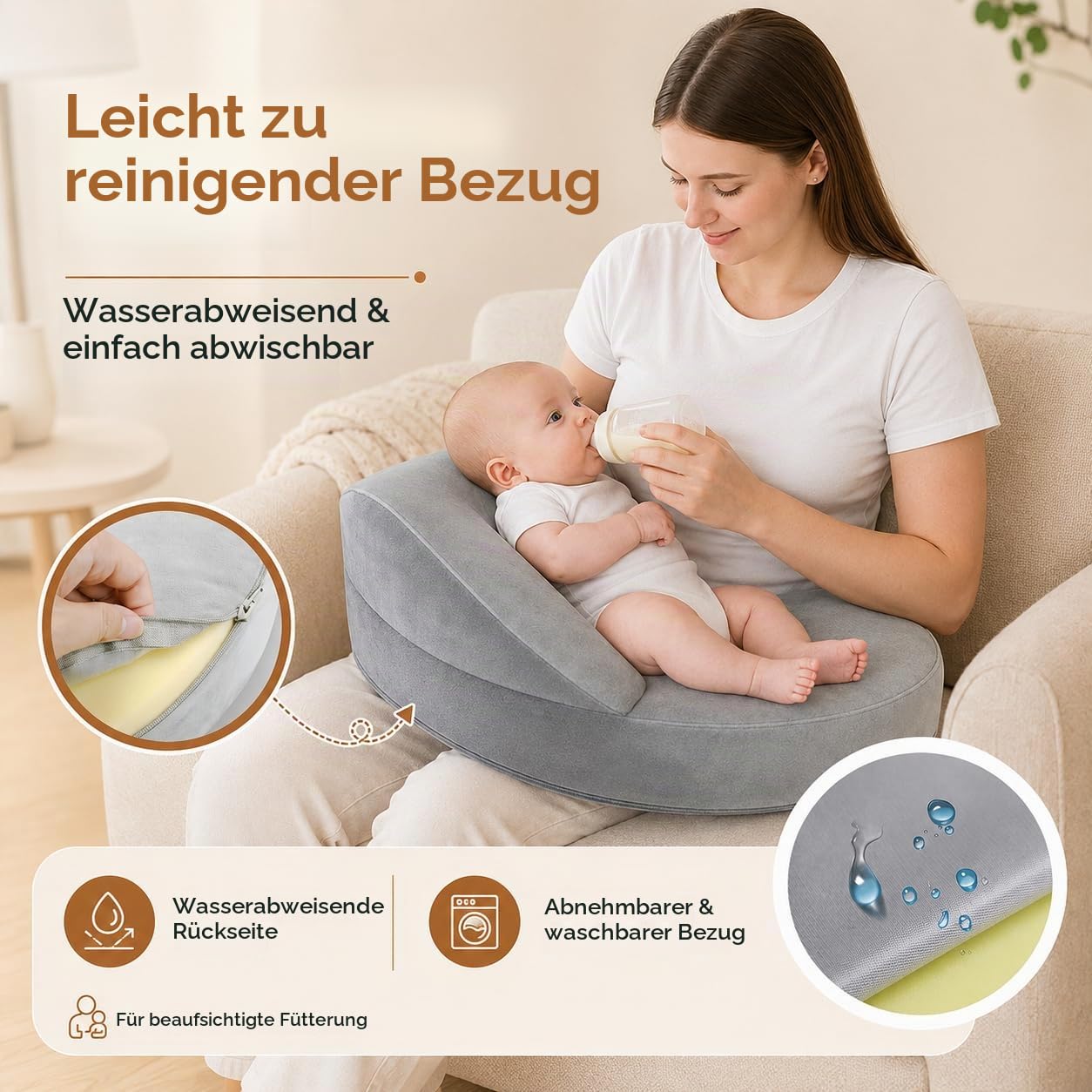 Memory Foam Nursing Pillow - Pioneering Safety Fence-Plus Size Breastfeeding Pillow for Ergonomic Comfort & Support-Easier and Healthier Nursing - Fit for All