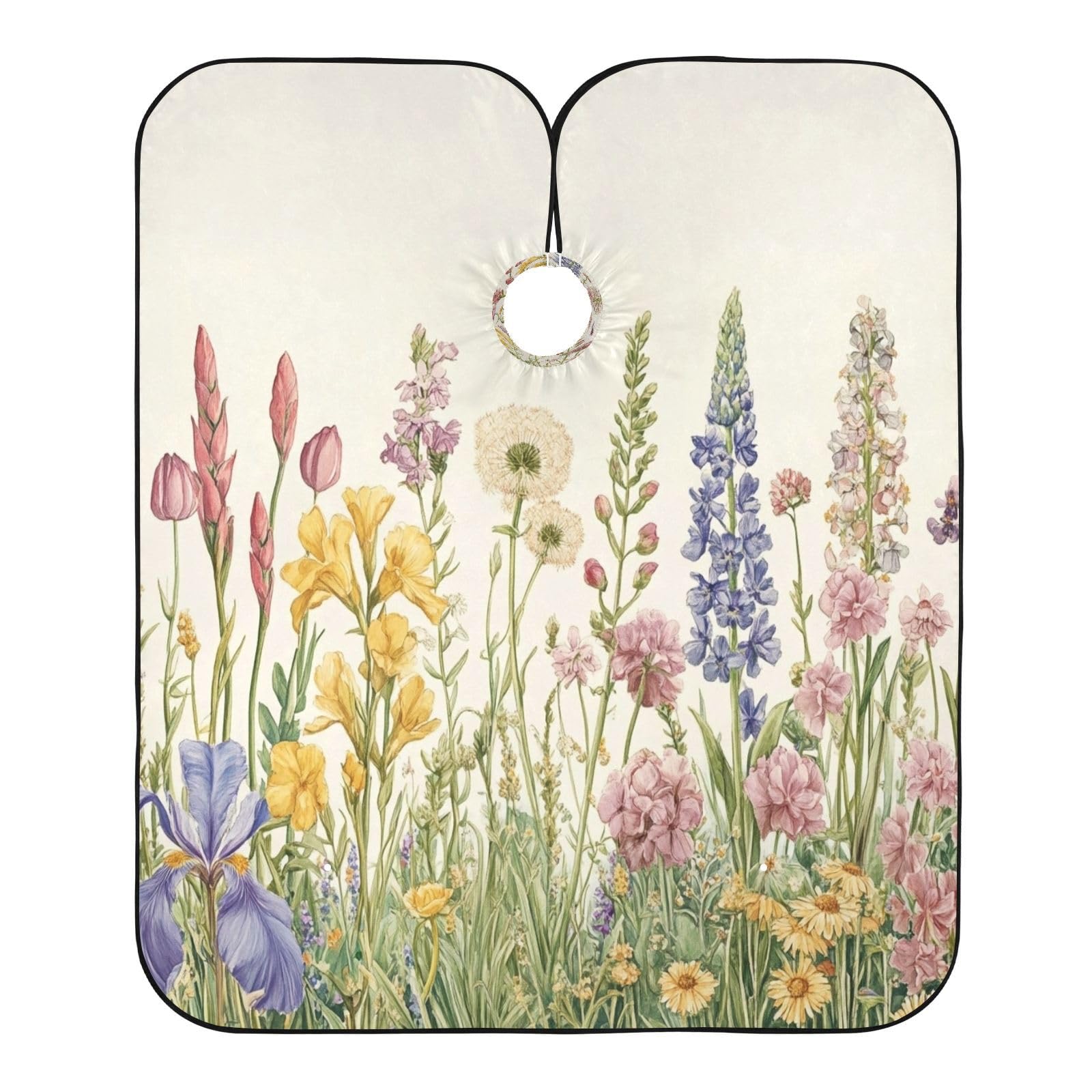 Kigai Hair Cutting Cape for Men & Women Wildflowers Waterproof Barber Cape Professional Hairdressing Salon Styling Cape with Adjustable Closure Snap