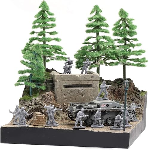 Miniatura 5 de ViiKONDO Conjunto militar para hombres del ejército, tanque del ejército alemán, juguete soldado en la Segunda Guerra Mundial con 18 posturas, juego