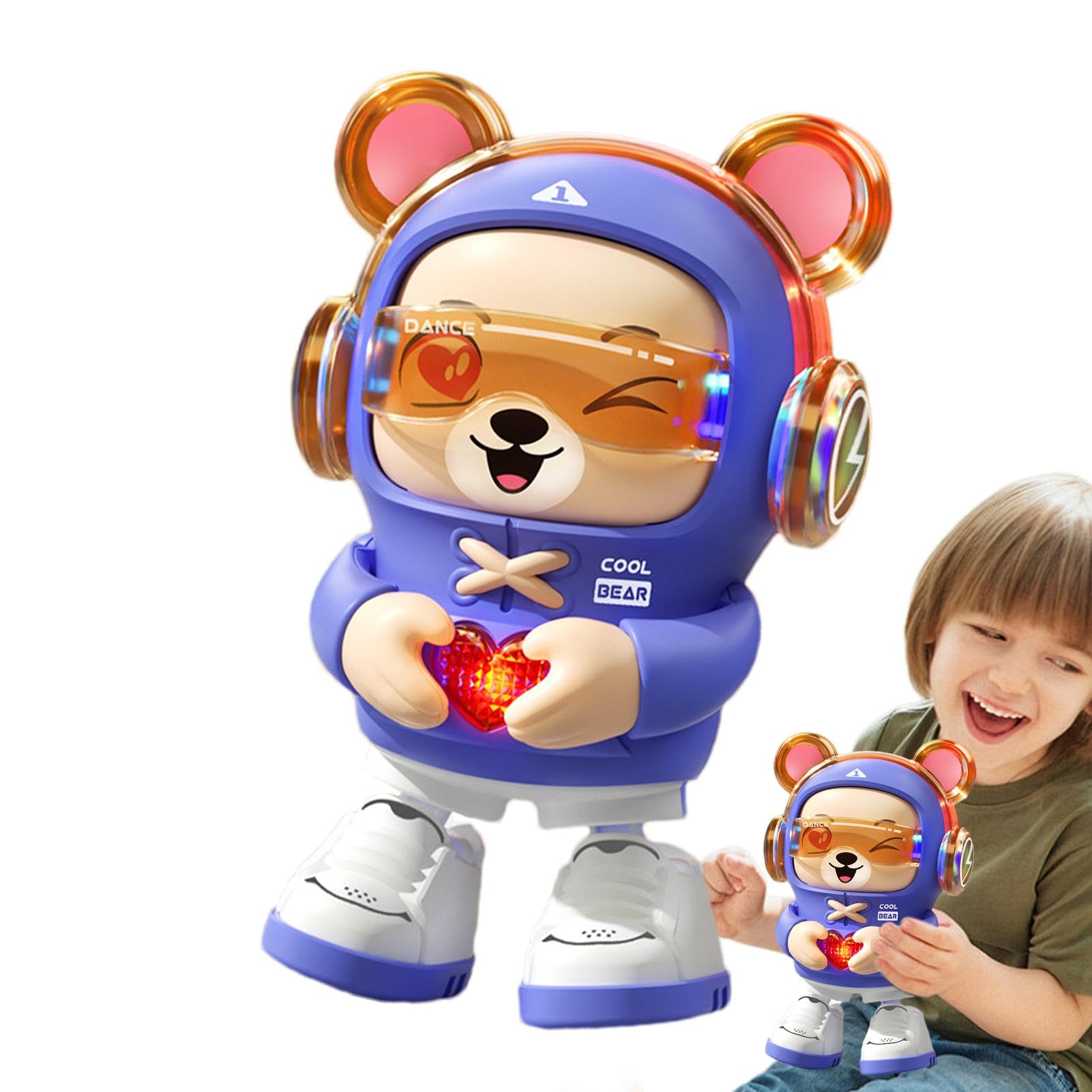 Dancing Animal Toy, Dancing Bear Toy, Electric Dancing Toy, Musical Bear Toy, Led Light Bear Toy, Walking Bear Toy, Interactive Bear Toy, Heart Bear Musical Toy, Cute Animal Toy for Kids