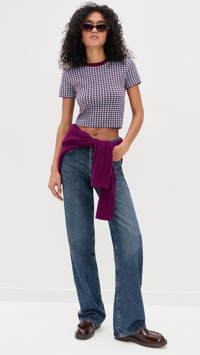 LE BOP Women's Gingham Knit Tee - Image 3
