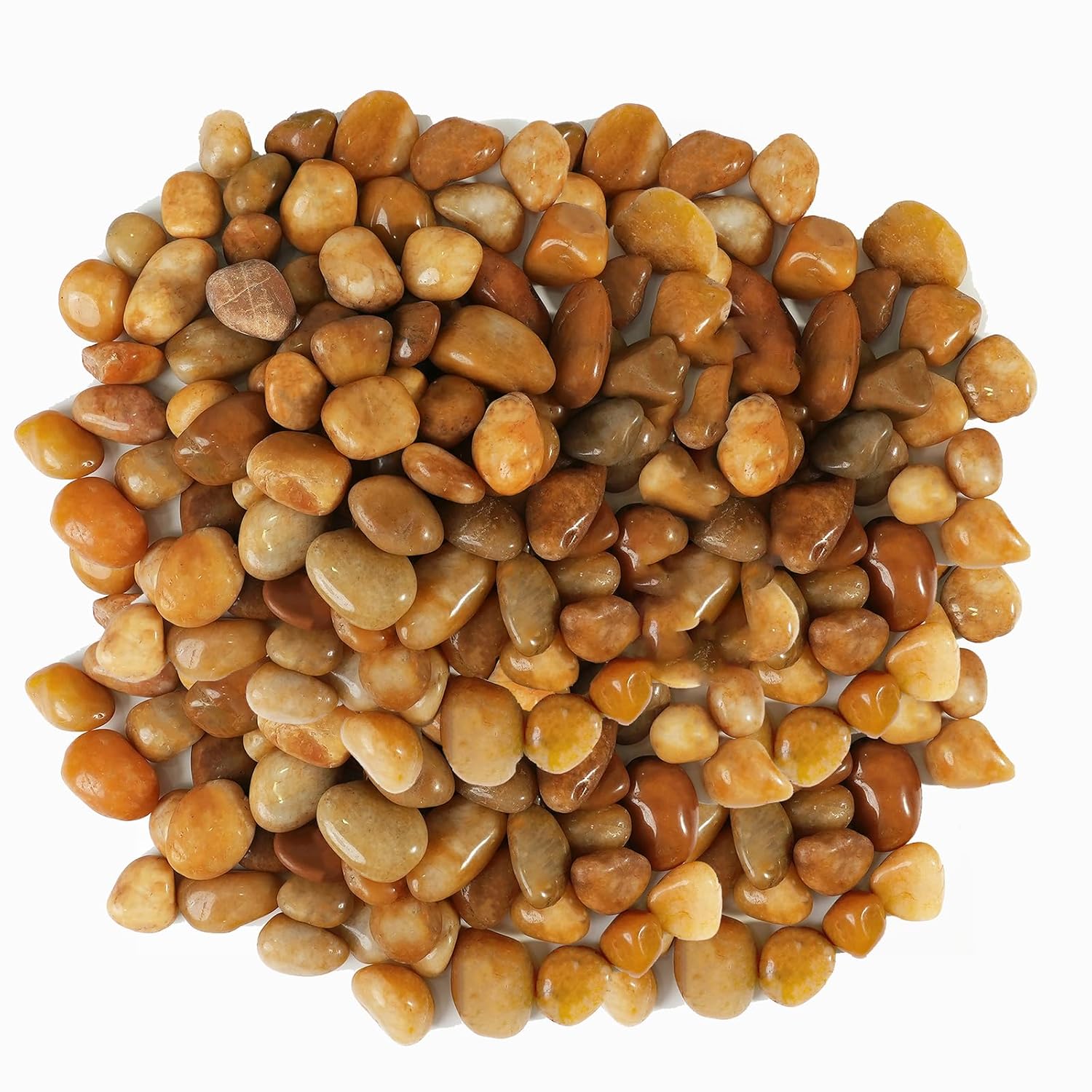 24 LBS River Rocks (2 x 12 LBS), Stonecreek, Natural Polished Decorative Pebbles, Garden Landscaping Stones for Planters, Vase Fillers, Succulent Pots, Fish Tanks & Terrariums (Pale Yellow, Medium)