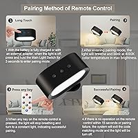 Vista 4 de Luces de pared, apliques de pared con pilas, iluminación ambiental RGB, lámpara de pared recargable que cambia de color con 3 temperaturas