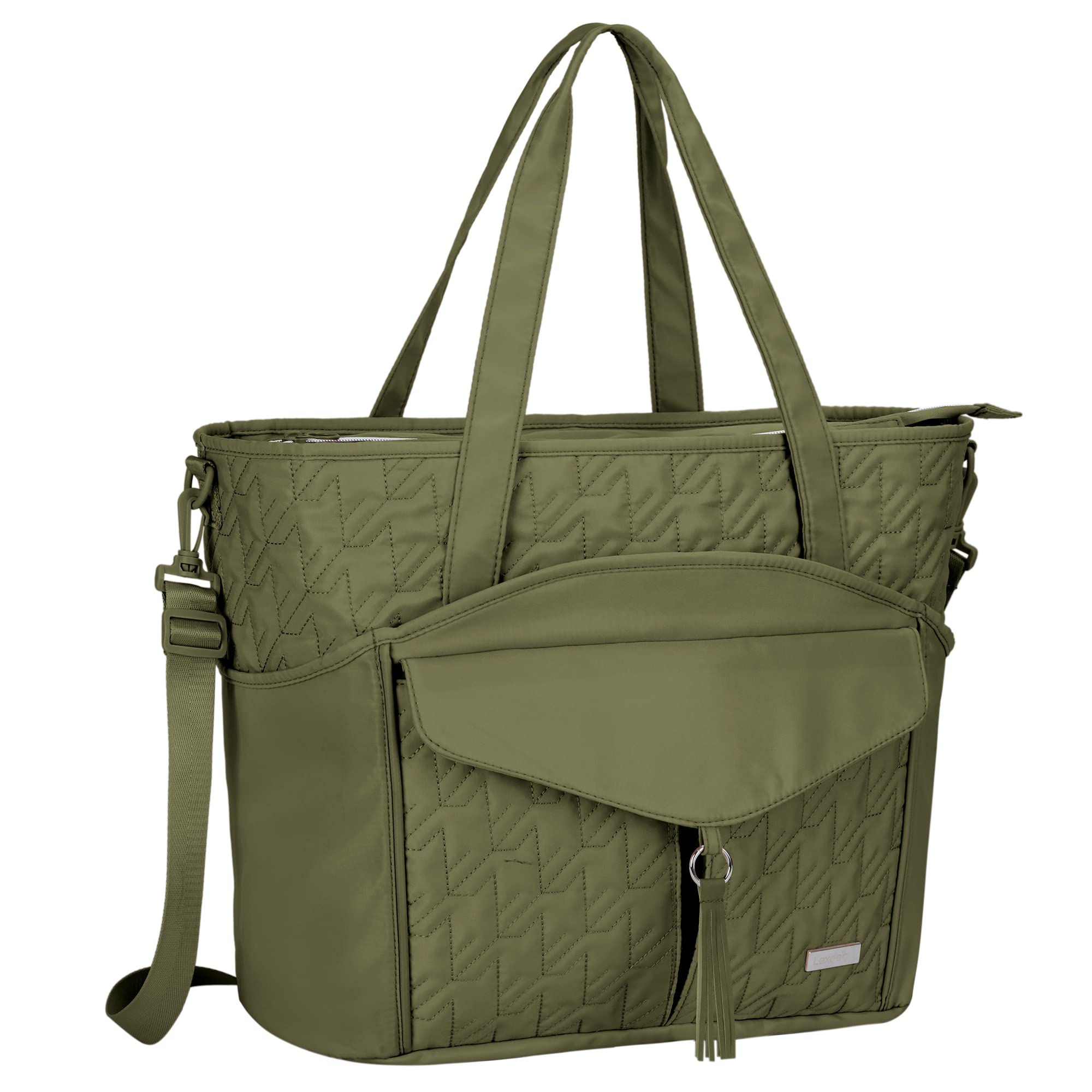 LexeecoTote Bag for Women with Water Bottle Pocket Fit for Stanley Cup, Carry On Tote for Work, Nurse, College, Travel