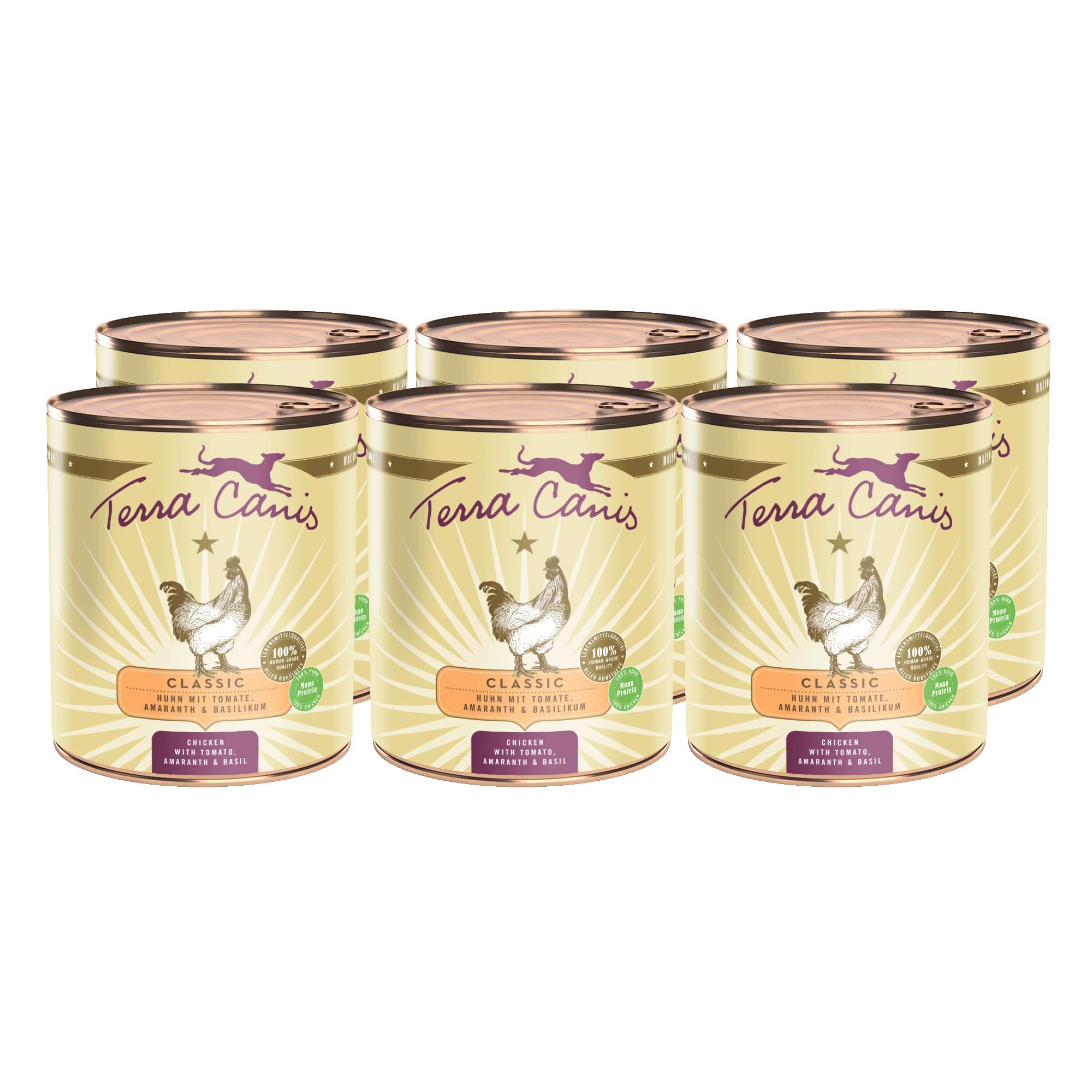 Terra Canis Pollo con Tomate, Comida húmeda clásica para Perros, 6x800g