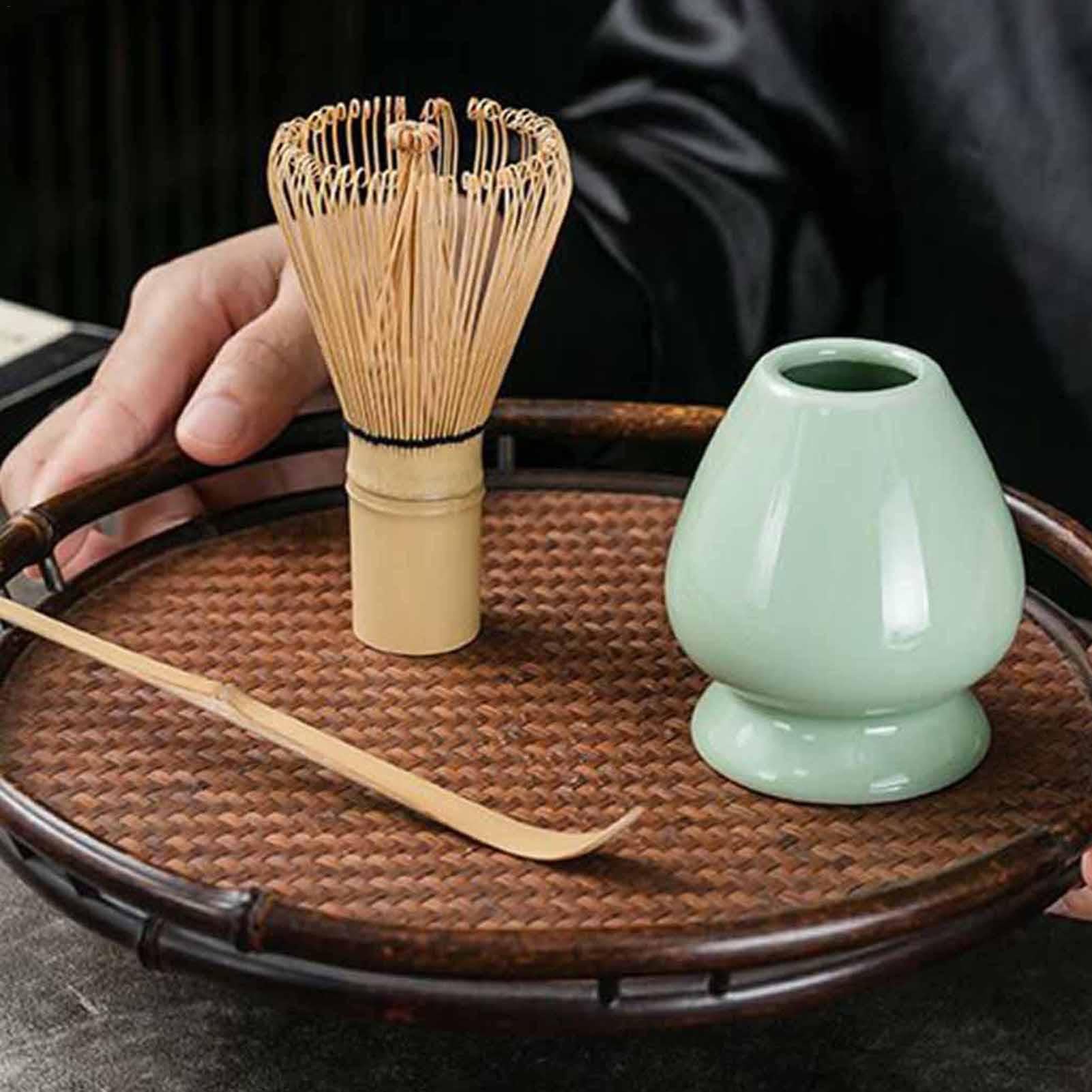 Set à thé matcha avec fouet à matcha, porte-balai, bol à