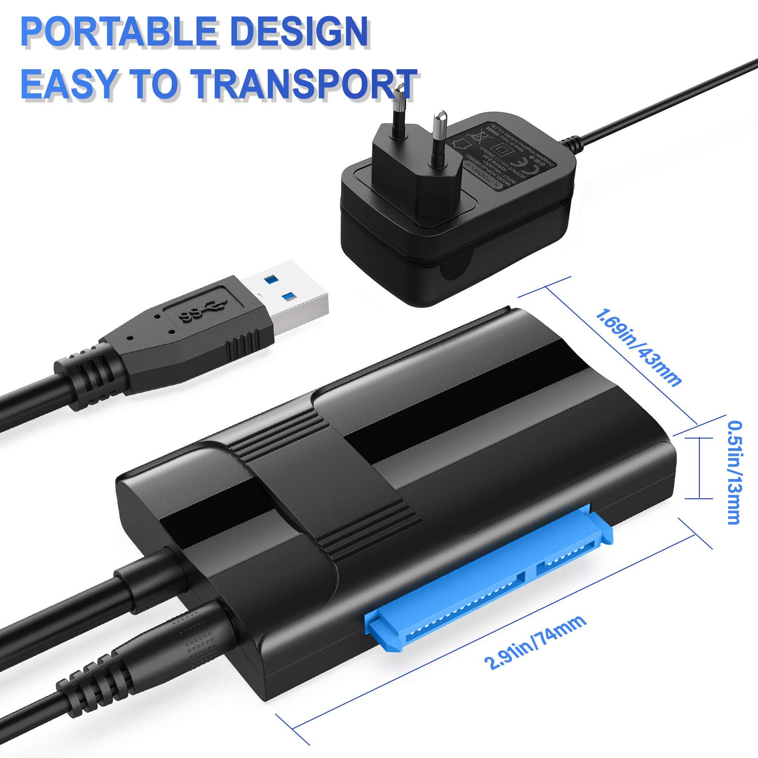 Adapter USB 3.0 do Sata i IDE Adapter Meofia UASP USB dysk twardy uniwersalny USB 3.0 SATA kabel konwerter adaptera dysku twardego do dysków twardych 2,5"/3,5" SATA I II III HDD/SSD z zasilaczem UE