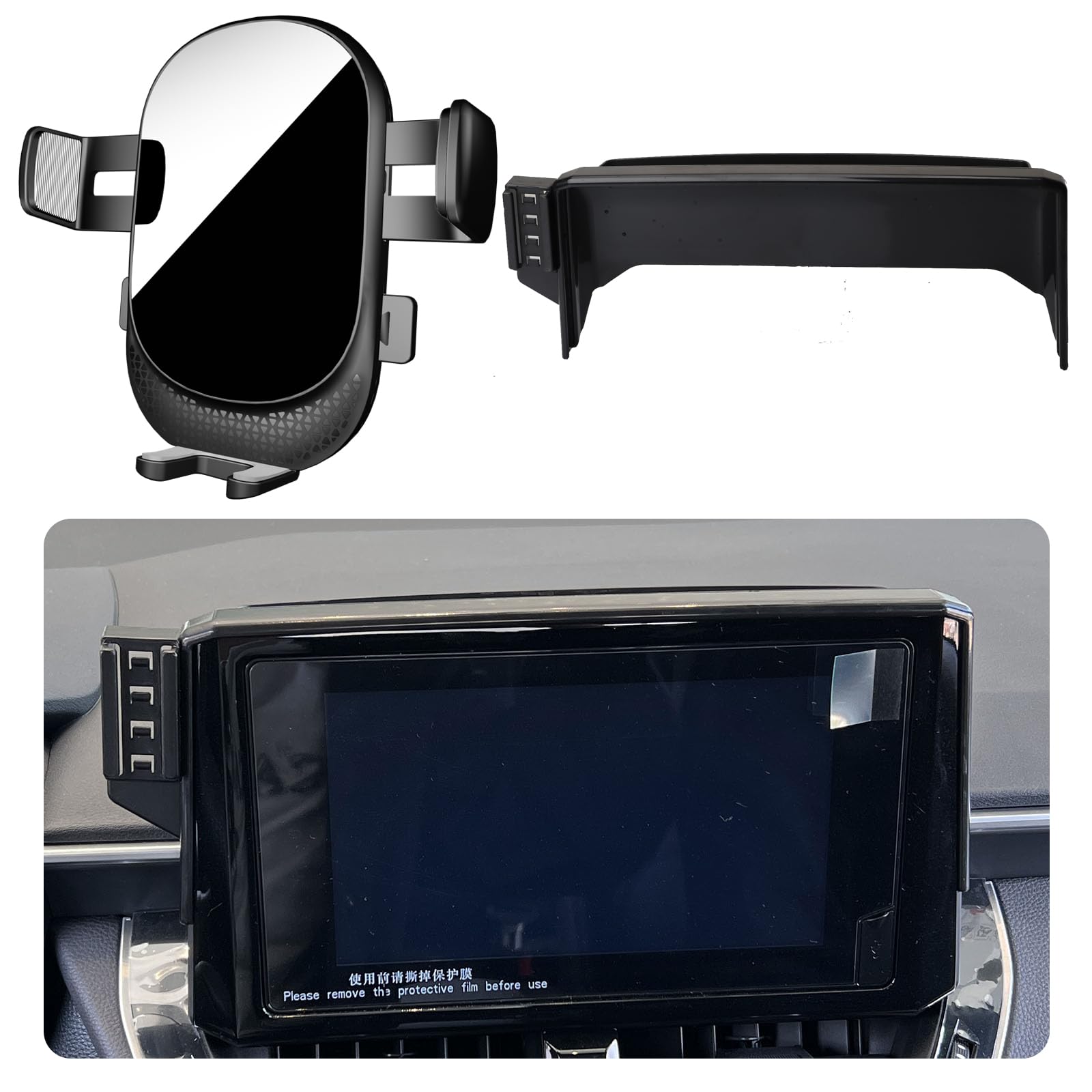 Soporte Movil Coche para Toyota Corolla Accesorios [Solo Compatible con Toyota Corolla,años 2019-2022] Rotativo 360°、Operación con una Mano、Fácil de Instalar