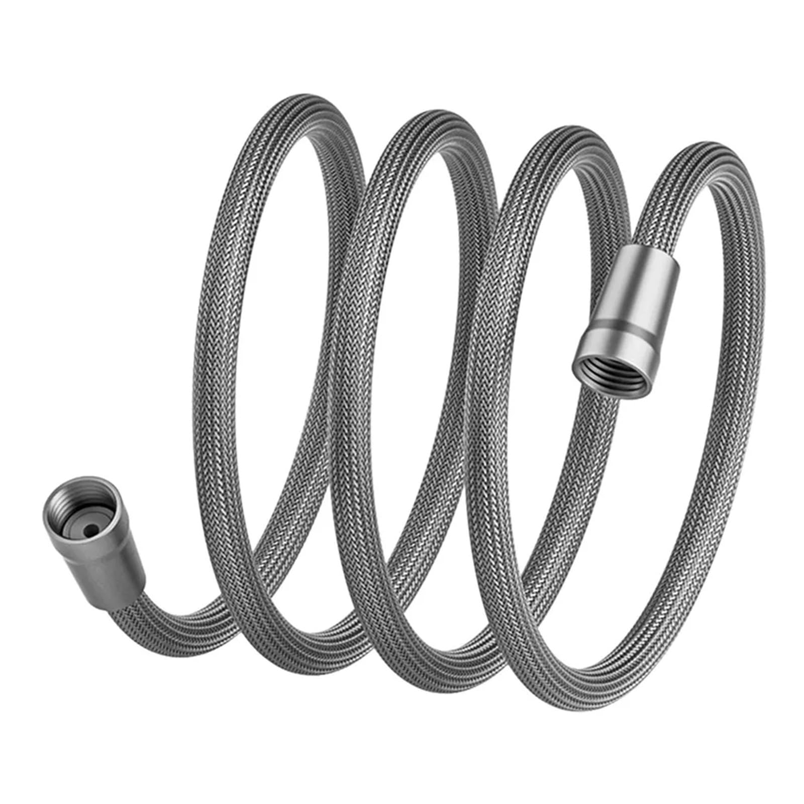 Xvdrfsd One Color Shower Hose 1.5/2 Meter Anti Winding Handheld Shower Hose Universal Interface Flexible Tube High Pressure Gi/2 Bath Nylon Pipe(Silver-2Meter)