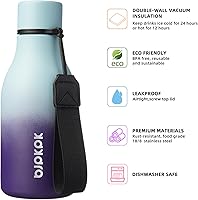 Vista 69 de BJPKPK Botellas de agua aisladas, botella de agua de metal de acero inoxidable de 18 onzas con correa, termo a prueba de fugas sin BPA, tazas