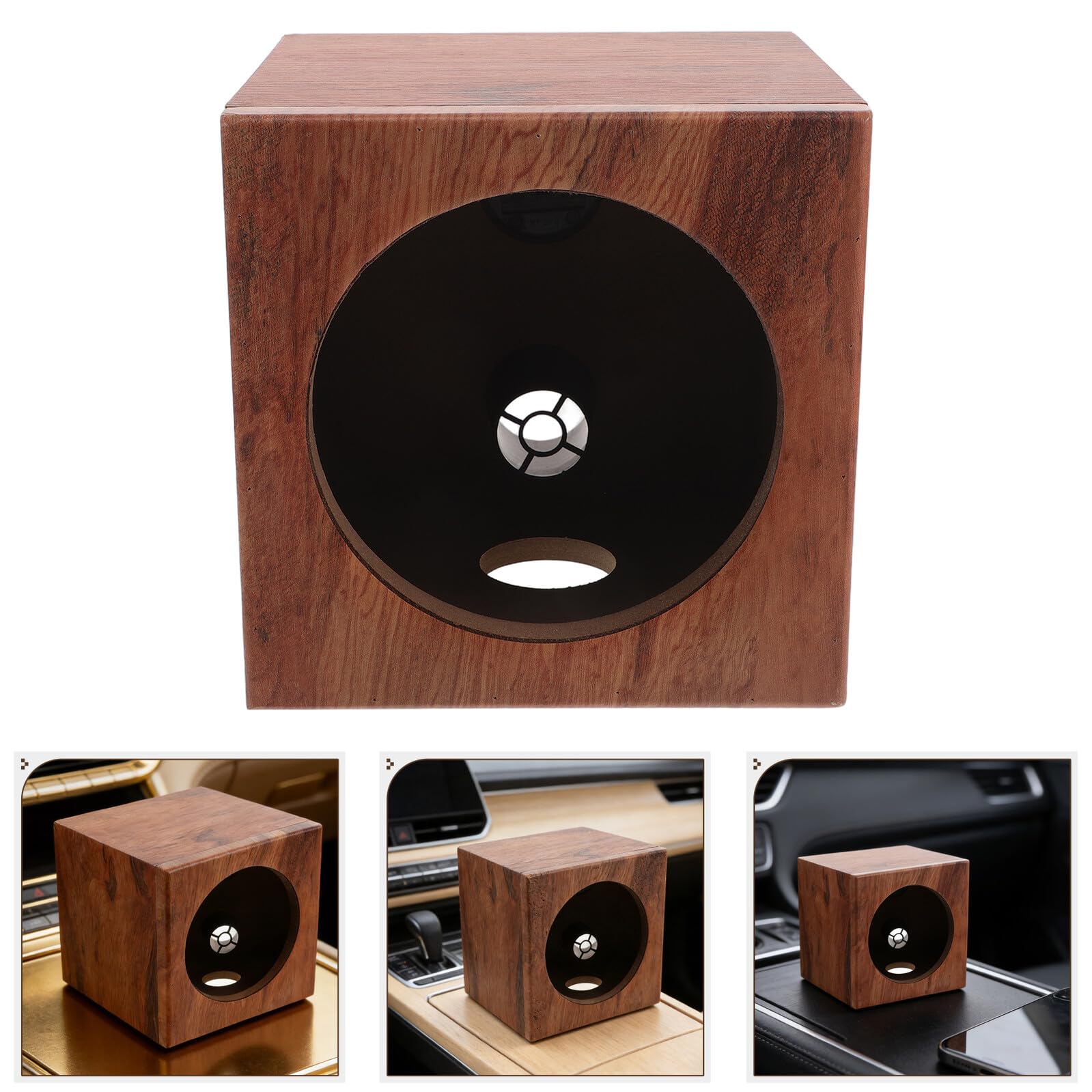 YARNOW Caisson de Haut-Parleur pour Voiture en Bois 6,5 Pouces, Boîtier Robuste Anti-Vibrations, Caisson Audio pour Subwoofer de Véhicule, Compatible Autoradio Camion, Améliore Qualité