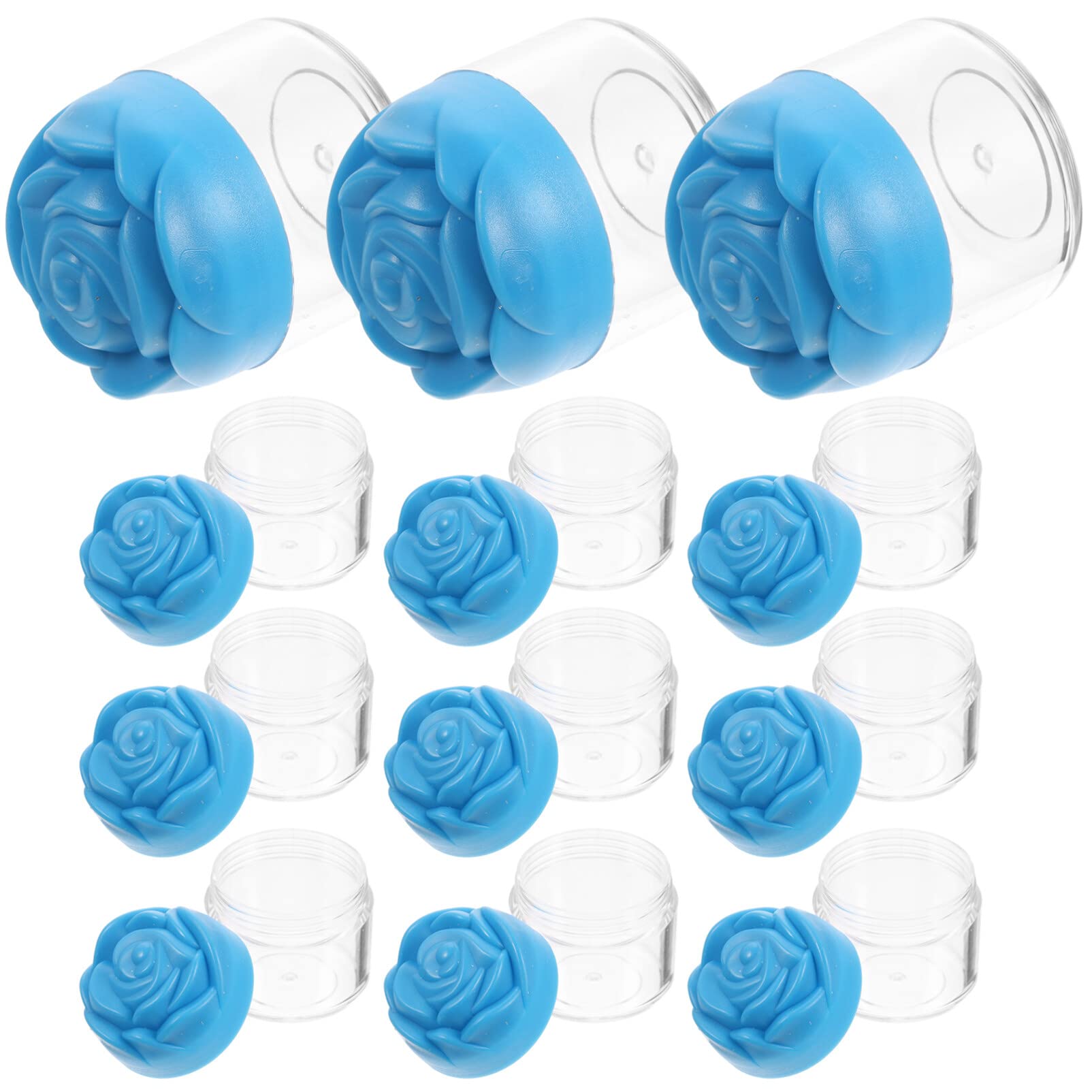 FRCOLOR 12pcs Bottled Glass Storage Jars Clear Container Jars Cream Vial Pot Body Butter Terrarium Fogger Face Cream Jars Lip Balm Container Plastic Cosmetic Cream Box Travel