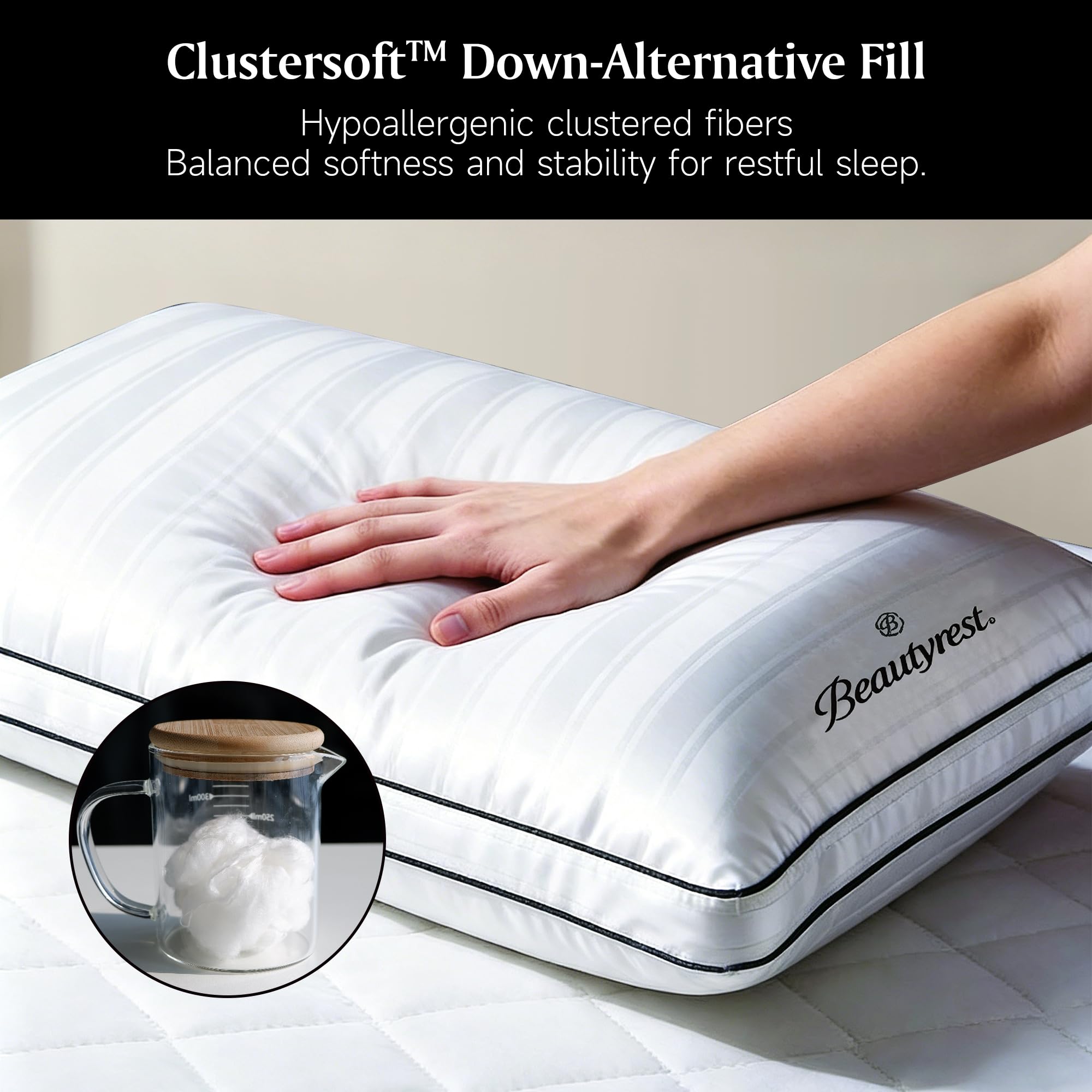 Best Beautyrest Black Pillows 2026 3 Beautyrest Hotel Collection Luxury King Pillows Set of 2 — product photo