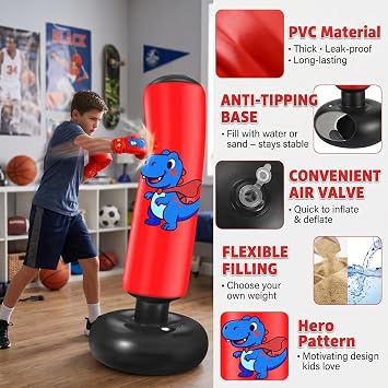 Punching Bag for Kids&Adults Inflatable Boxing Bag 120/150/168/180cm