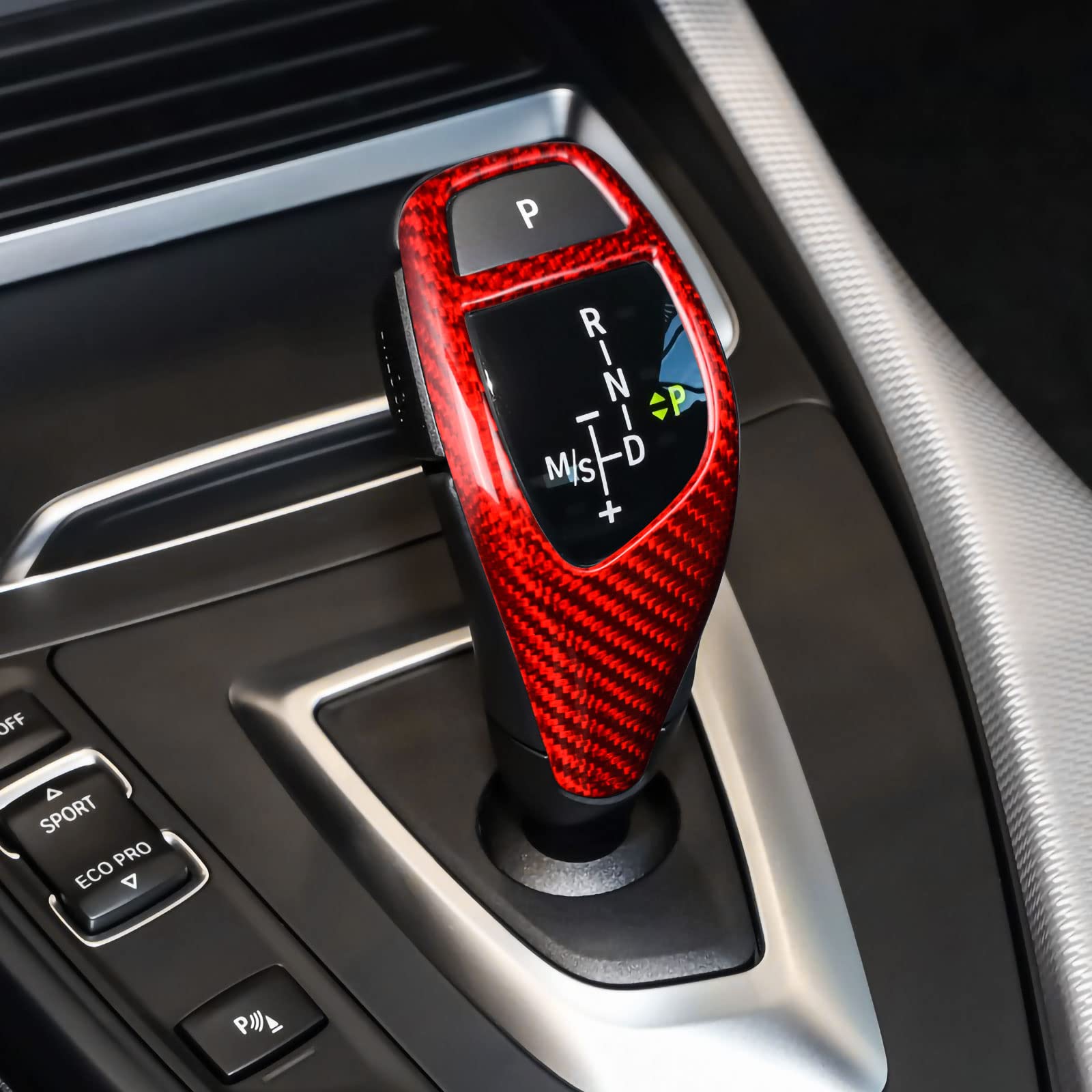 KUNGKIC Fibra Di Carbonio Auto Pomello Copertura Adesivo Accessori