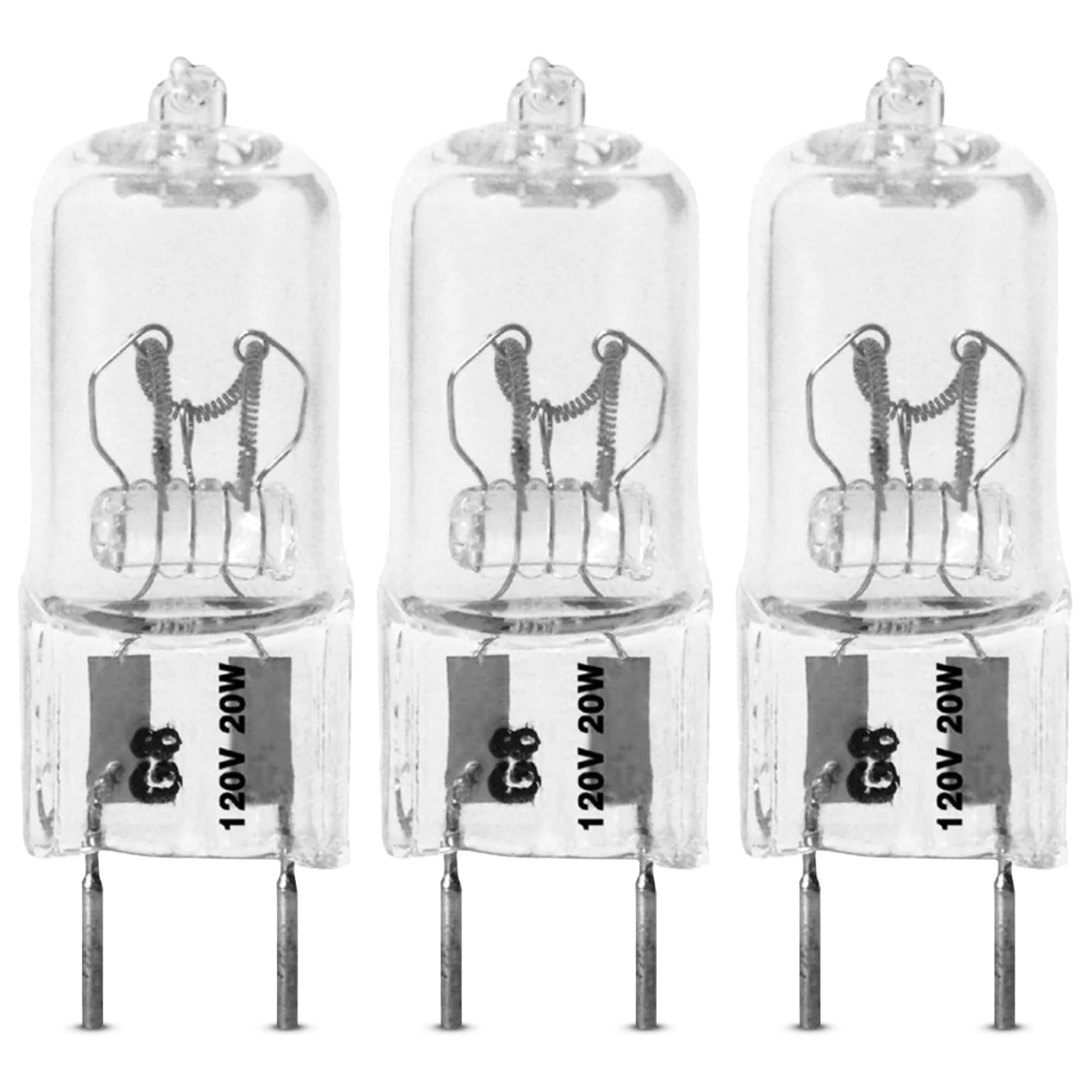 Feit Electric 20-Watt Xenon Halogen Light Bulb, Dimmable, 3000K Bright White, G8 Bi-Pin Base, 170 Lumens, 90+ CRI, Cool & Long-Lasting for Under Cabinet, Accent, Display, & Task Lighting, 3-Pack