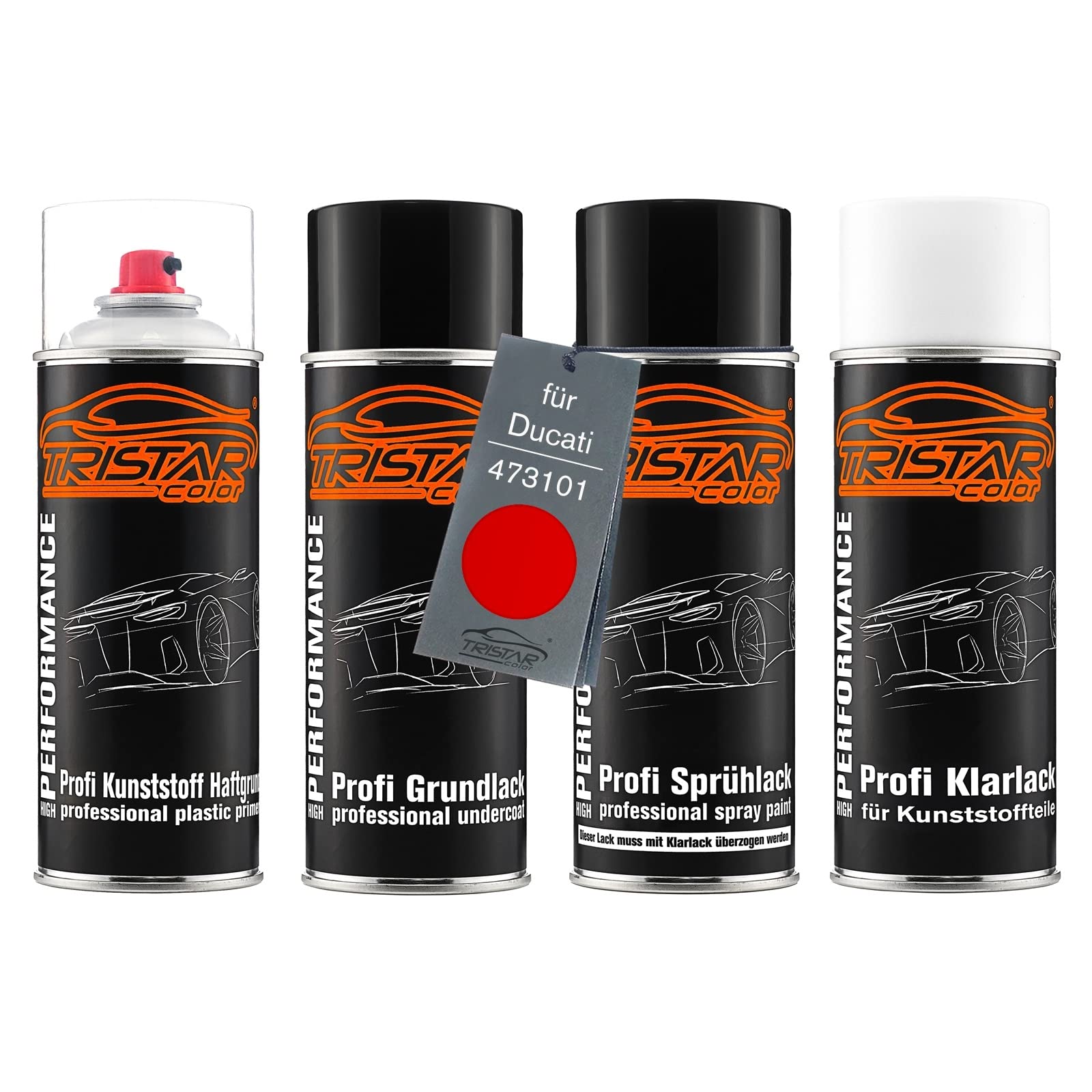 TRISTARcolor Lack Spray Set Kunststoff für Ducati 473101 Anniversary Red