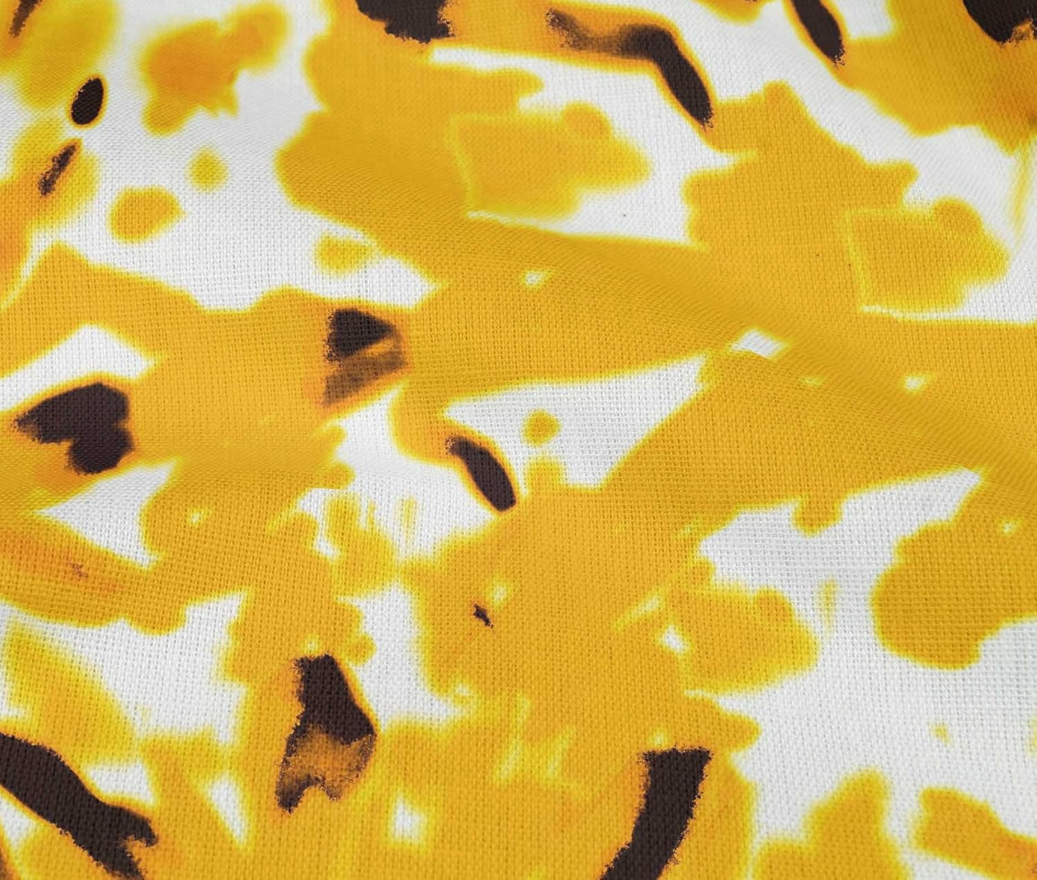oneOone Cotton Flex Yellow Fabric Tie Dye Sewing Material Print Fabric By The Yard 40 Inch Wide-H7E