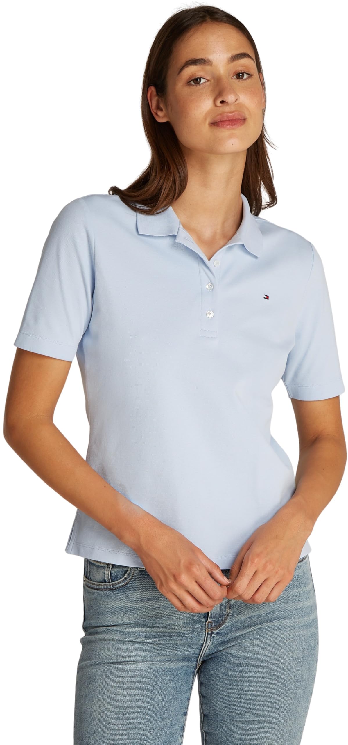 Tommy Hilfiger Poloshirt 1985 Regular Fit Pique Premium Polo mit Logo-Stickerei, Seitenschlitze
