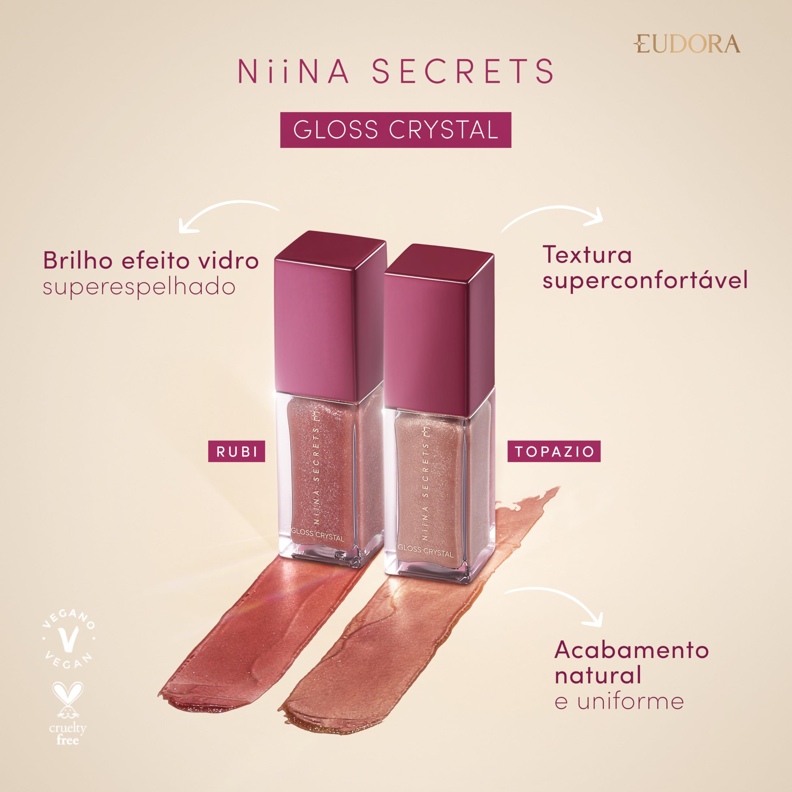 Eudora Niina Secrets Gloss Crystal Jaspe 7Ml | Amazon.com.br
