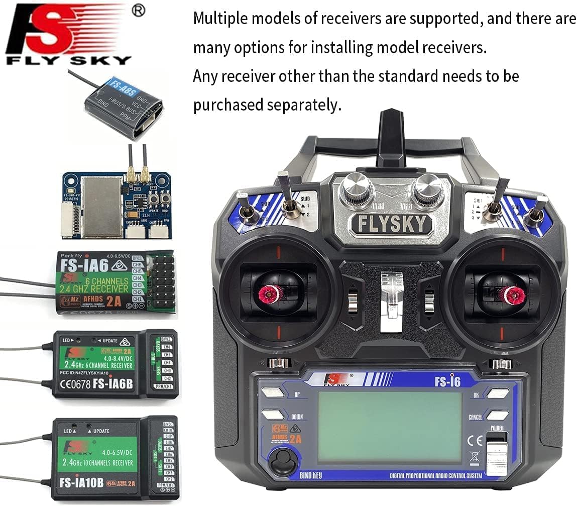 Flysky FS I6 AFHDS 2A Système Radio 6 Canaux Transmetteur + FS IA6 Récepteur 2,4 GHz RC Voiture Bateau