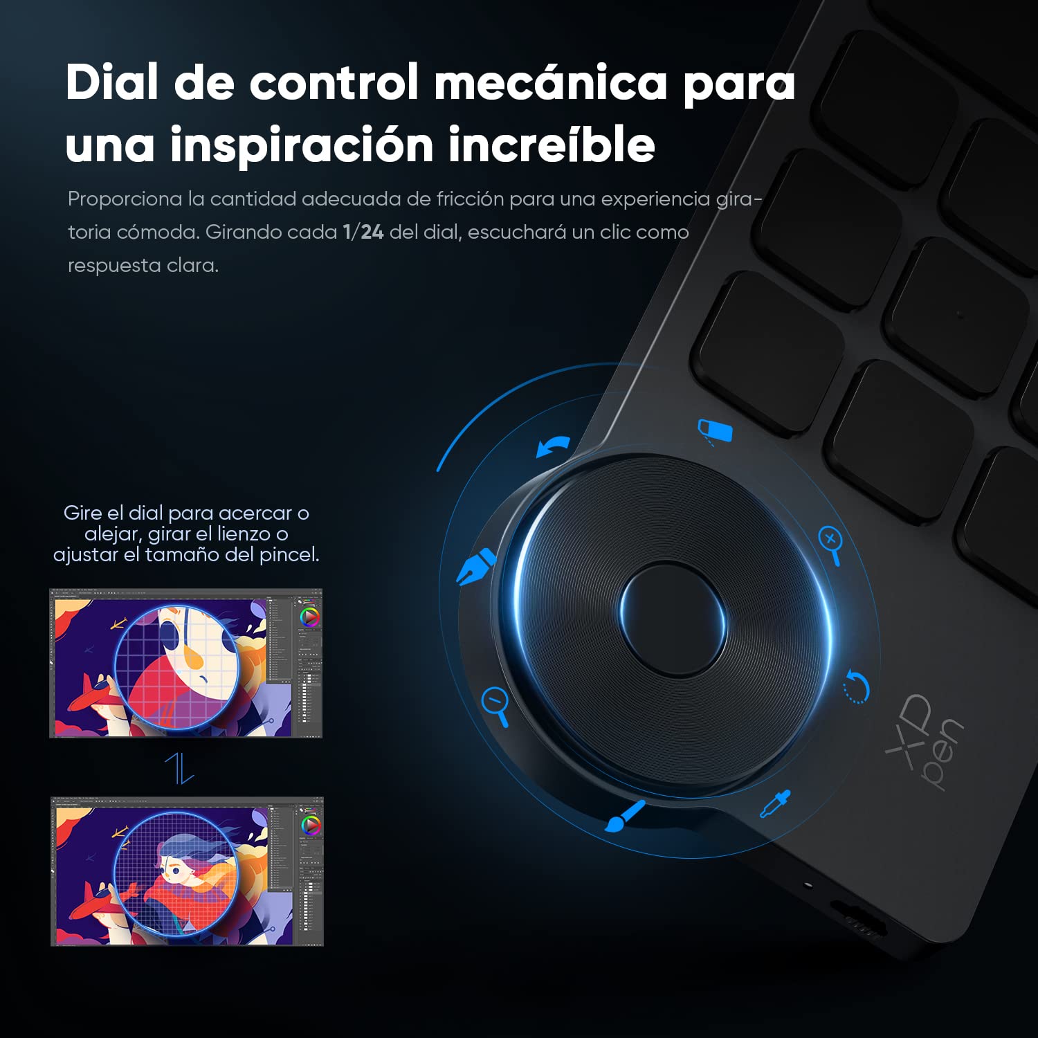 XPPEN ACK05 Teclado Inalámbrico de Atajo para Tableta Gráfica para Dibujar | Compatible con Artist Pro Gen2 Serie, Deco Pro Gen2 Serie, Magic Drawing Pad etc.