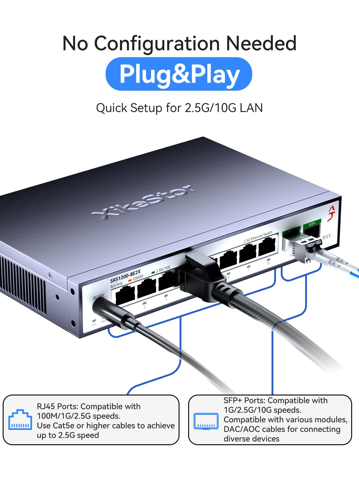 Amazon.co.jp: XikeStor 2.5gbps スイッチングハブ 9ポート（ 2.5G