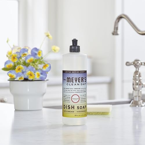 Miniatura 75 de Mrs. Meyer's Clean Day - Detergente líquido para platos, aroma a campanillas azules, fórmula biodegradable, paquete de 3 unidades, 16 fl oz