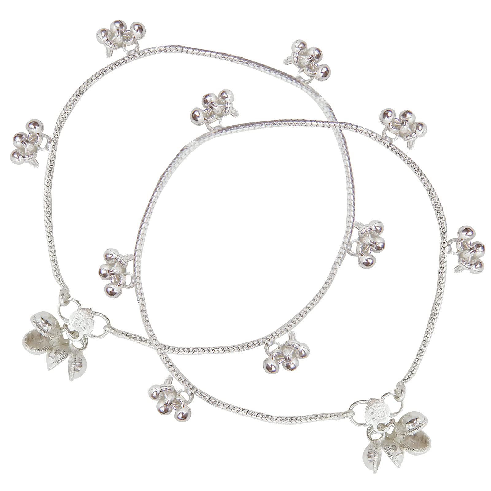 Fresh Vibes Elegant Silver Chain Anklet for Women | 10 inches Length | Modern Style Payal with Ghungroo Hangings (B09HKZ9358) Amazon Price History, Amazon Price Tracker