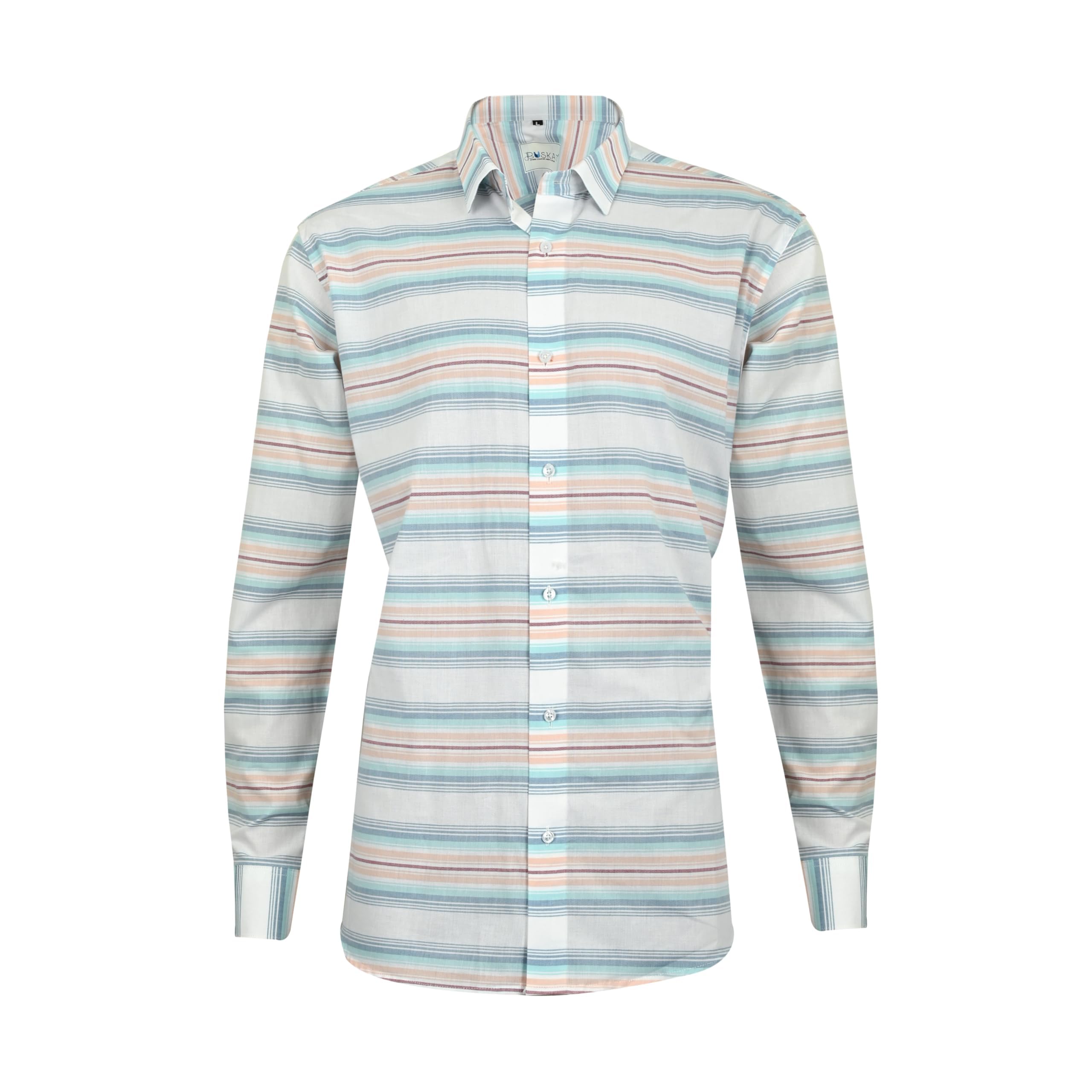 BuskatWhite Lining Full Cuff Sleeve Regular Fit Formal Shirt for Men