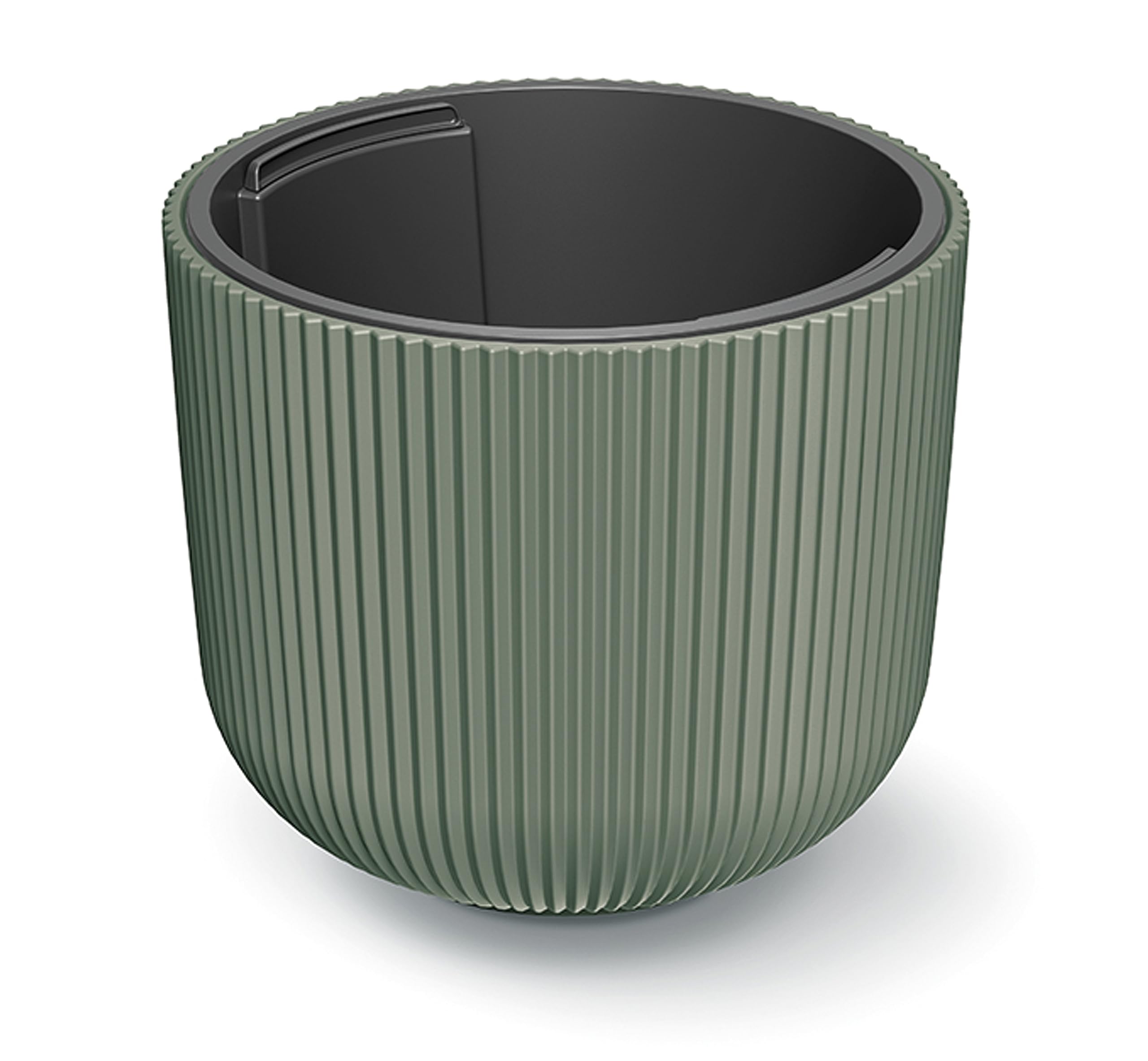 Tymar Blumentopf mit Einsatz, Blumenkübel aus Kunststoff, Übertopf, Pflanzkübel Gross(DBML Grün,ø 24 cm)