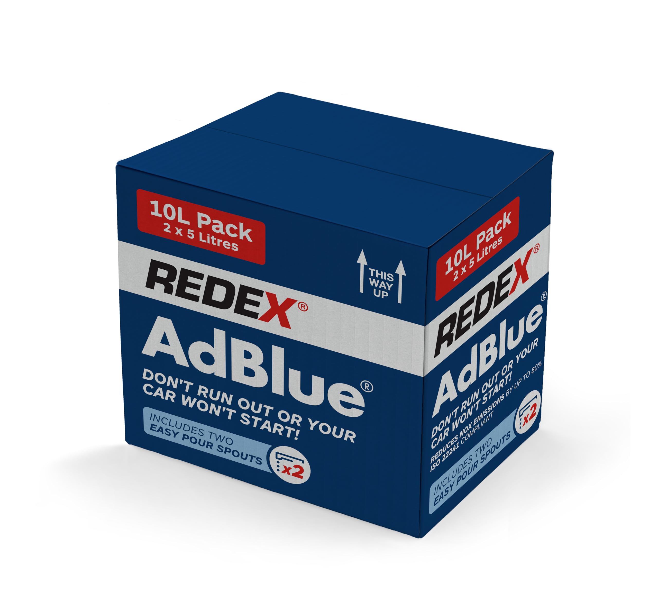 Redex AdBlue 10 Litres – ISO 22241 Diesel Exhaust Fluid for SCR Vehicles – 10L Total (2 x 5L) with Easy Pour Spouts – Reduces NOx Emissions — view 2