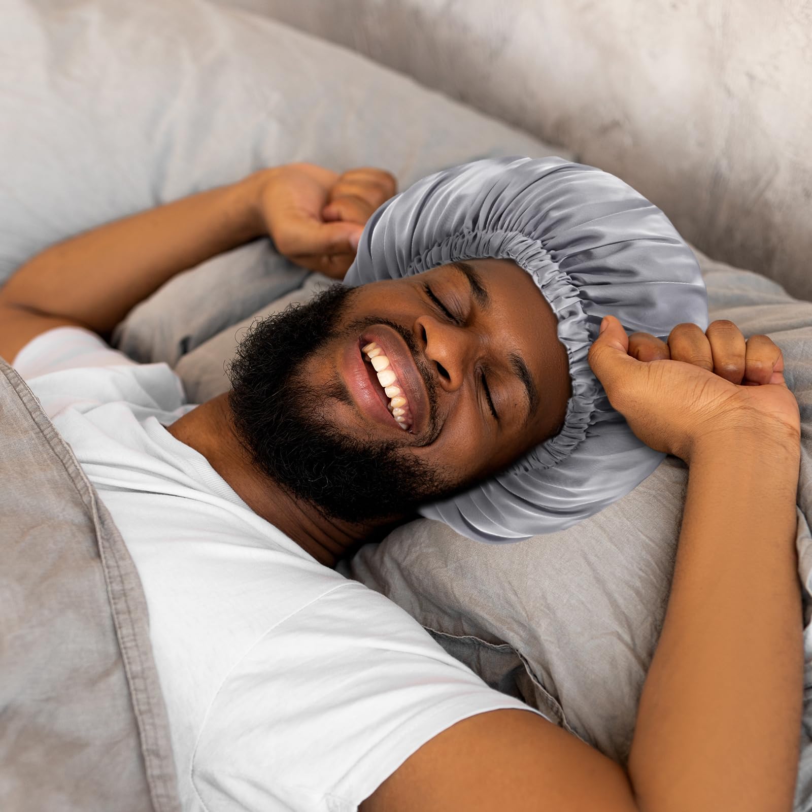 Cuffia Seta Per Dormire WLLHYF - Raso Morbido Con Fascia Elastica