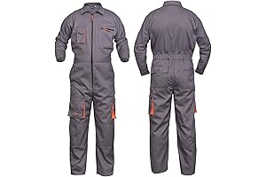 Protective and Practical: Grey Men's Boiler Suit for Workwear and Mechanics