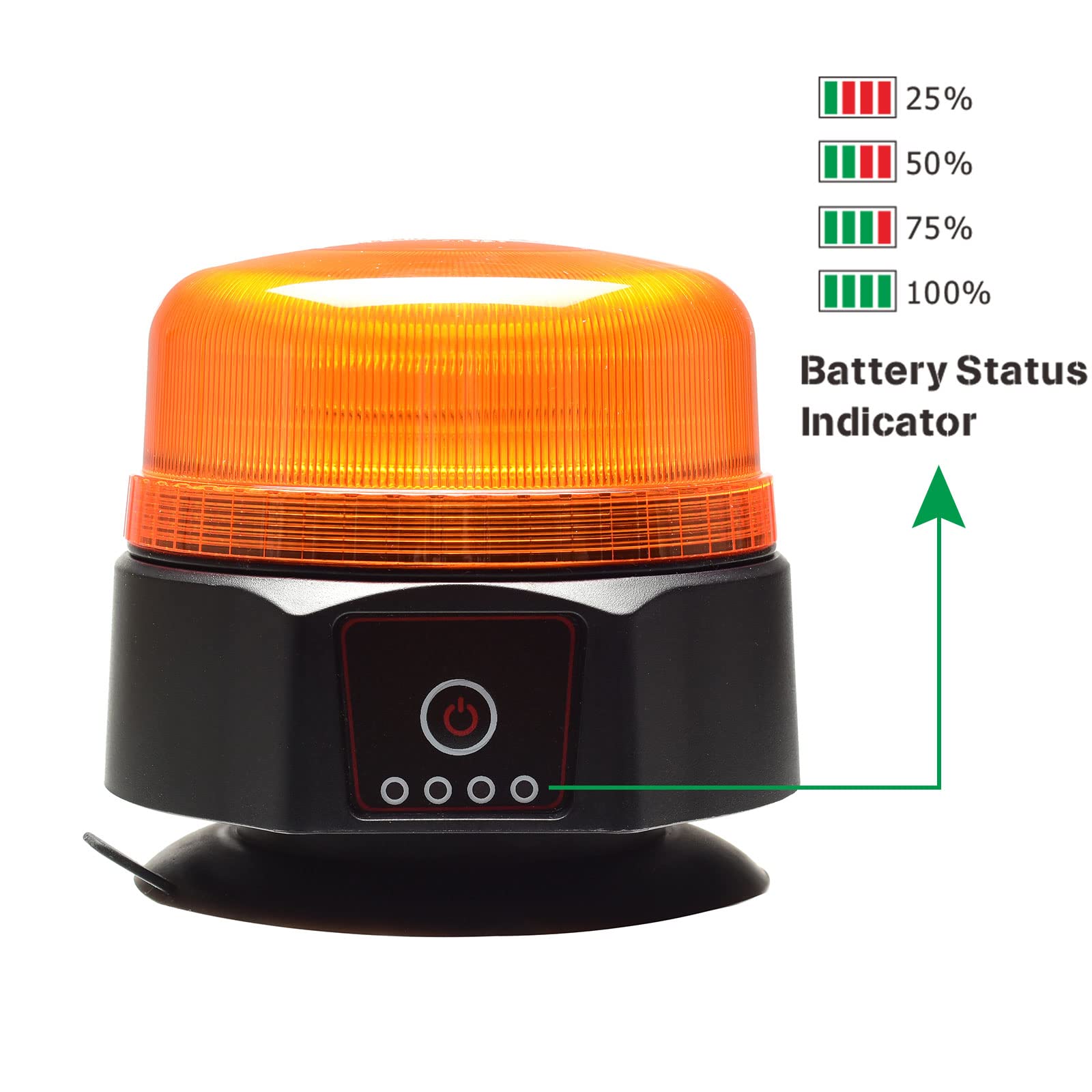 D-TECH LED wiederaufladbare Rundumleuchte magnetisch Kabellose Rundumkennleuchte gelb für Auto Landwirtschaft Bauwesen LED Notfall Warnleuchte magnetisch, Blitzleuchten Zertifiziert nach ECE R65 R10