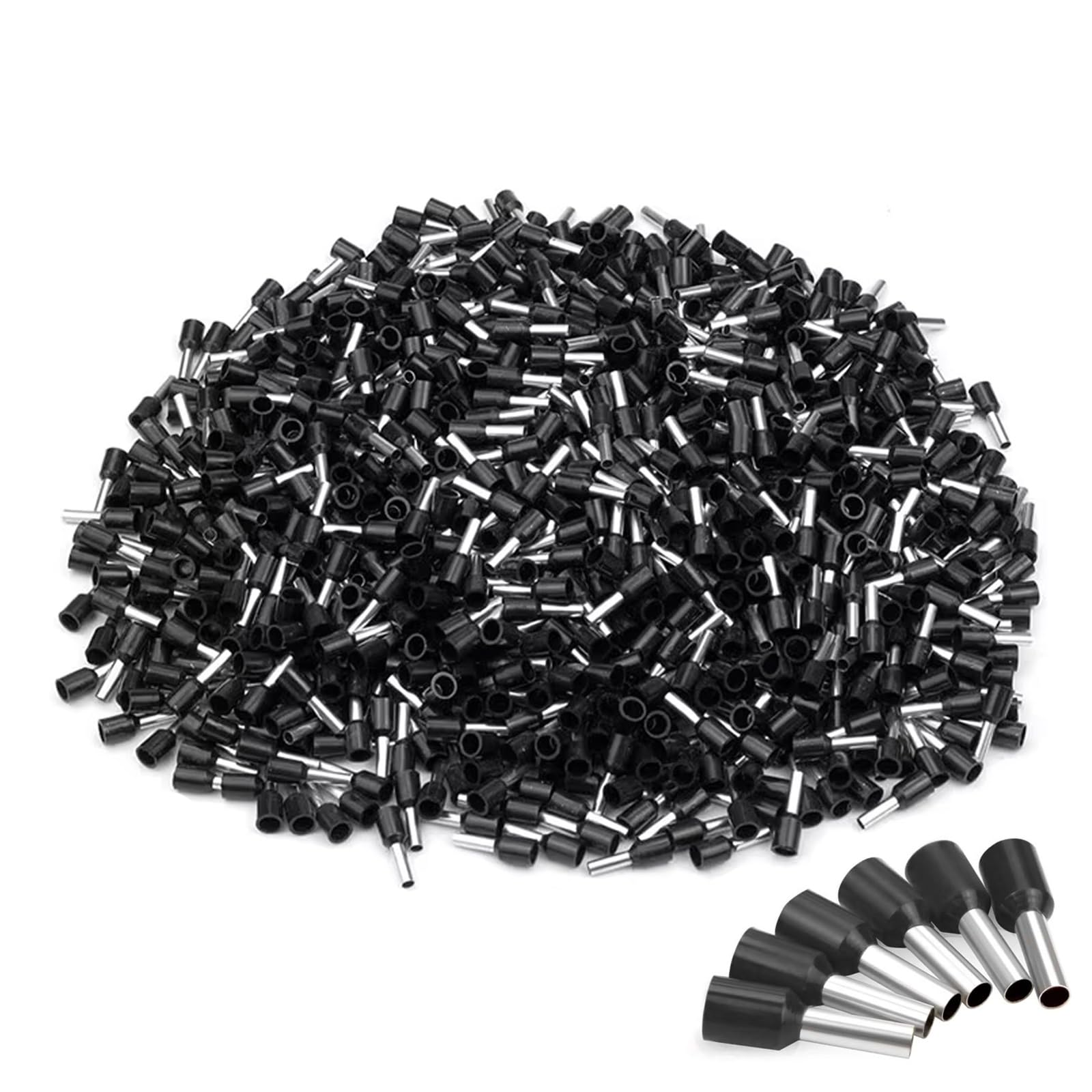 1000Pcs Wire Ferrules, Ferrule Connectors, PVC Hexagonal Wire Ferrules Terminals Crimping Tool AWG 14, Insulated Crimp Pin Cord End Terminals, for