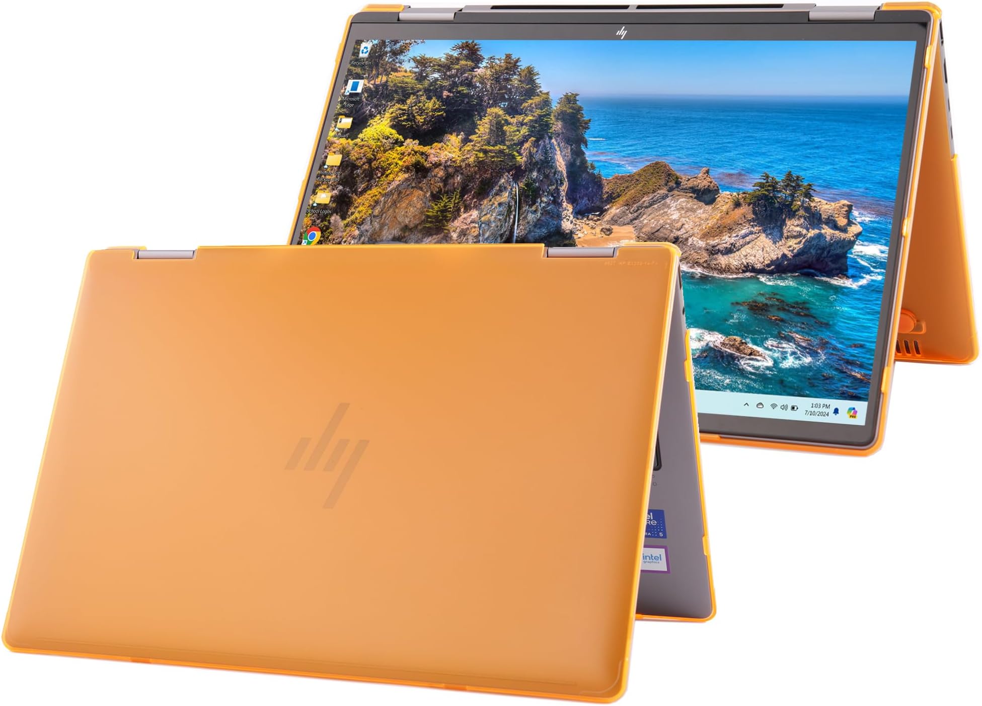 mCover Hard Case ONLY Compatible for 2024~2025 14" HP Envy x360 14-FAxxxx / 14-FCxxxx 2in1 Convertible Laptop PC(NOT Fitting Any Other HP Models) - Orange