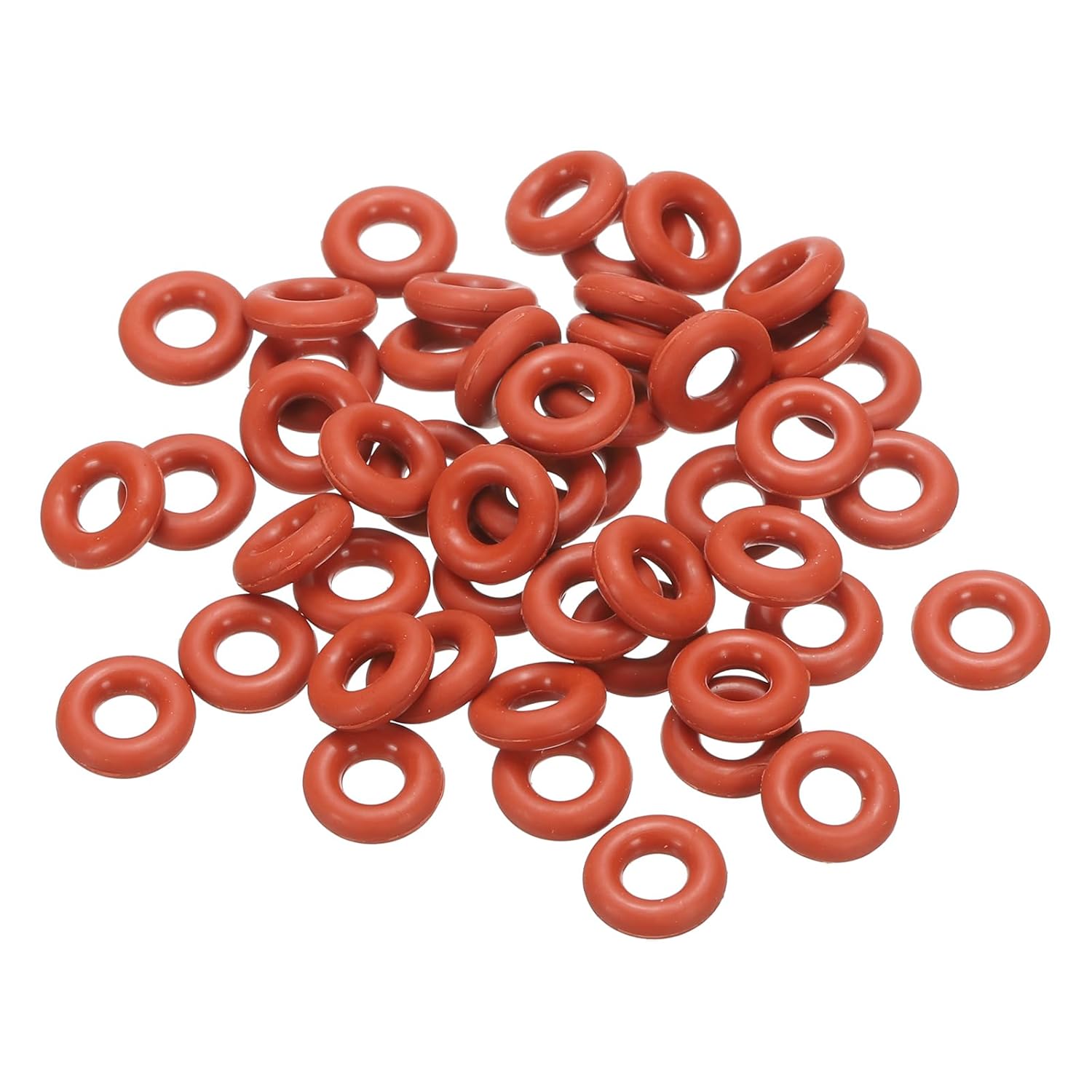 PATIKIL Silicone O-Ring 11mm OD 5mm ID 3mm Width, 50Pcs Metric VMQ Sealing Gasket Replacement for Plumbing Compressor Valves Repair, Red